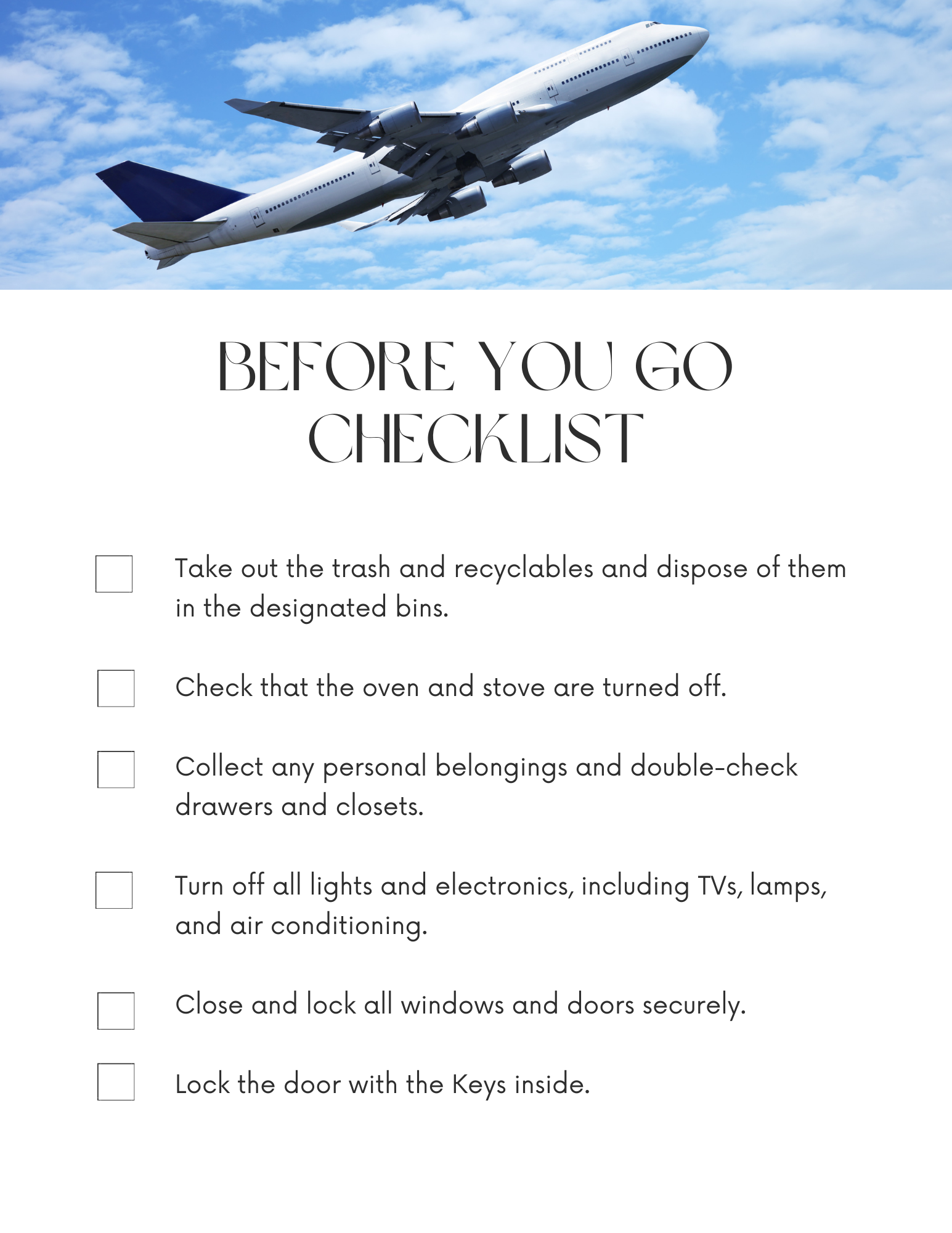 Commercial airplane flying in the sky with clouds.