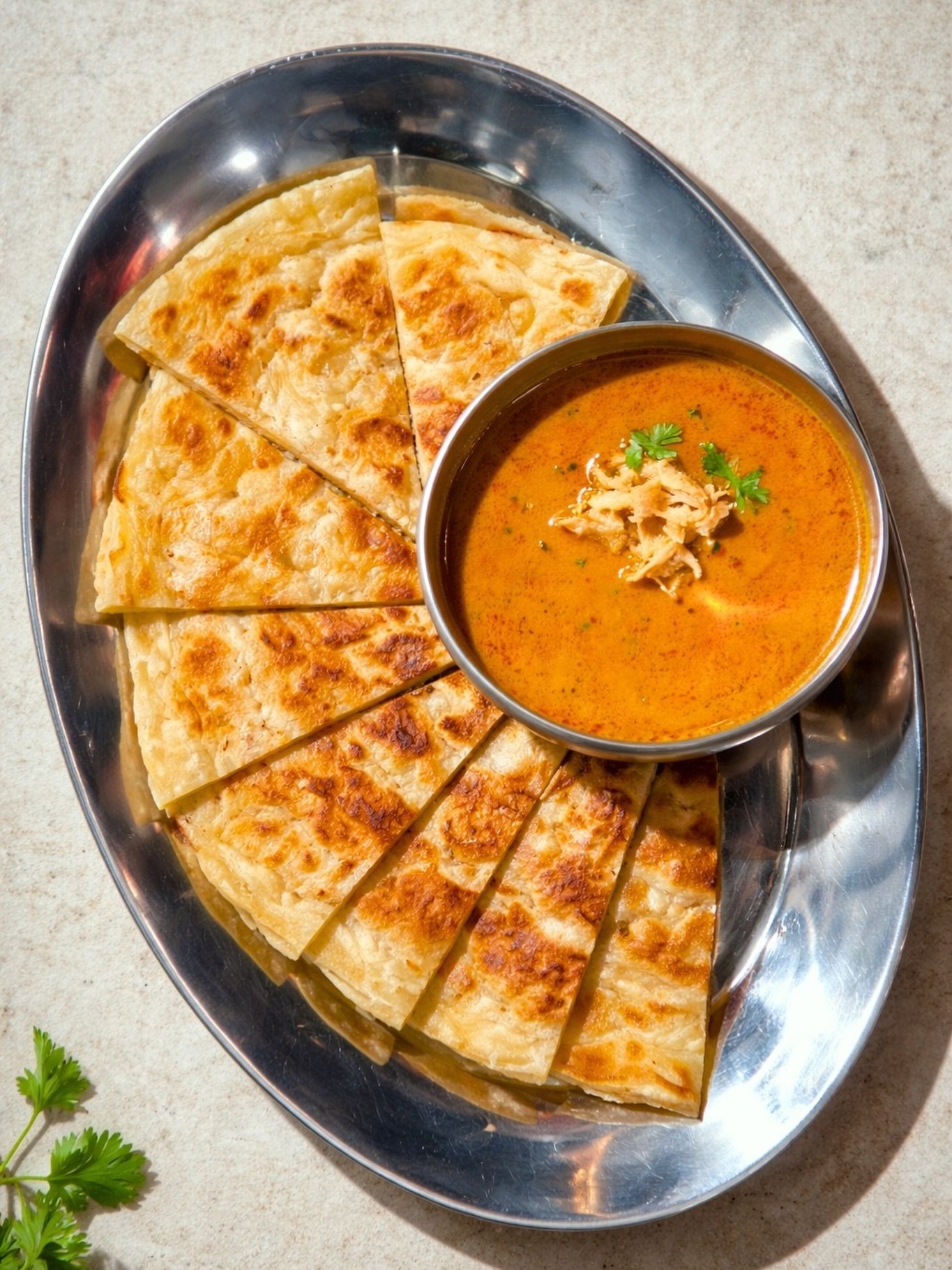 Nothing satisfies like crispy roti with rich peanut Massaman sauce!
