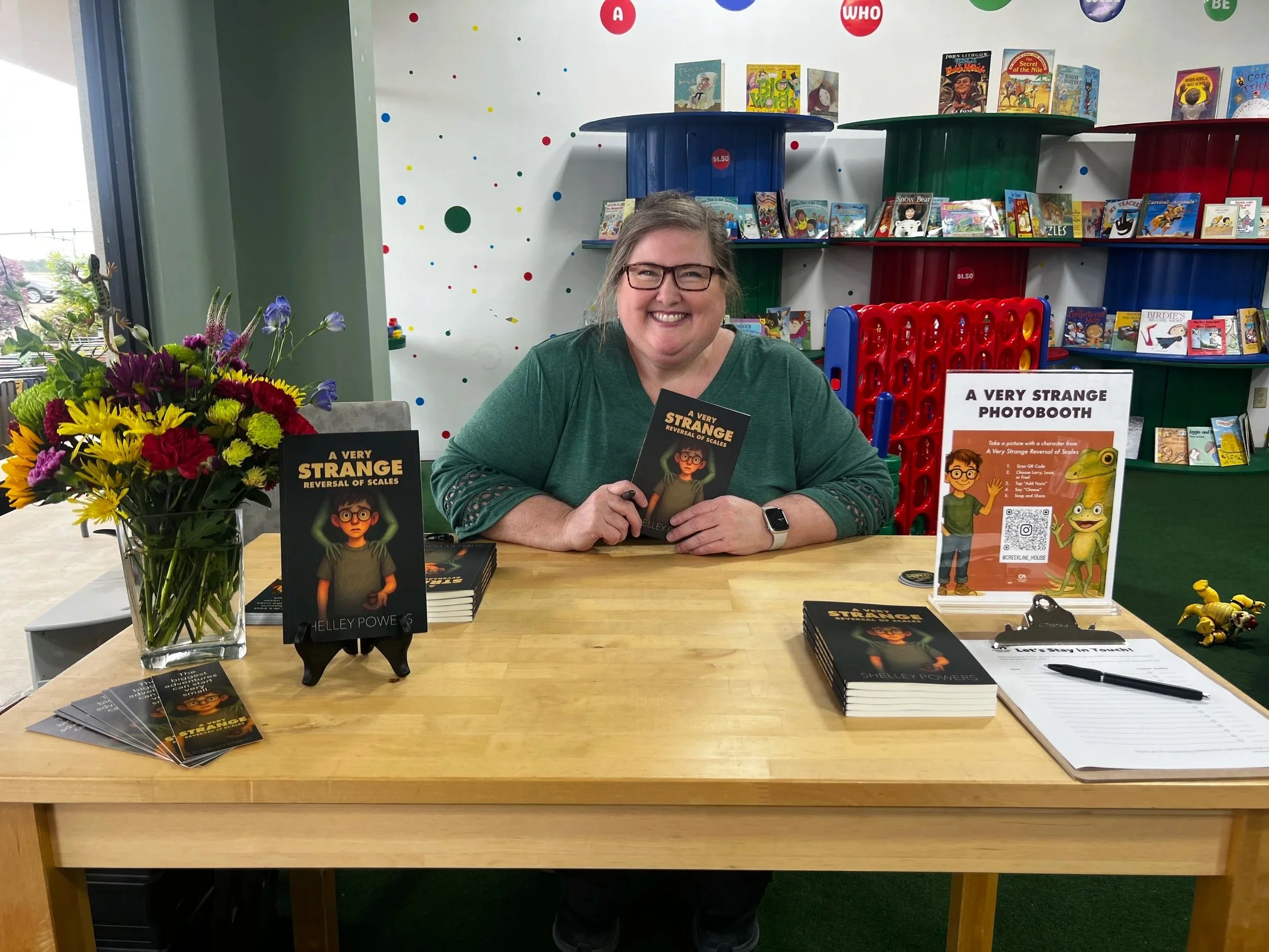 Shelley at her signing table