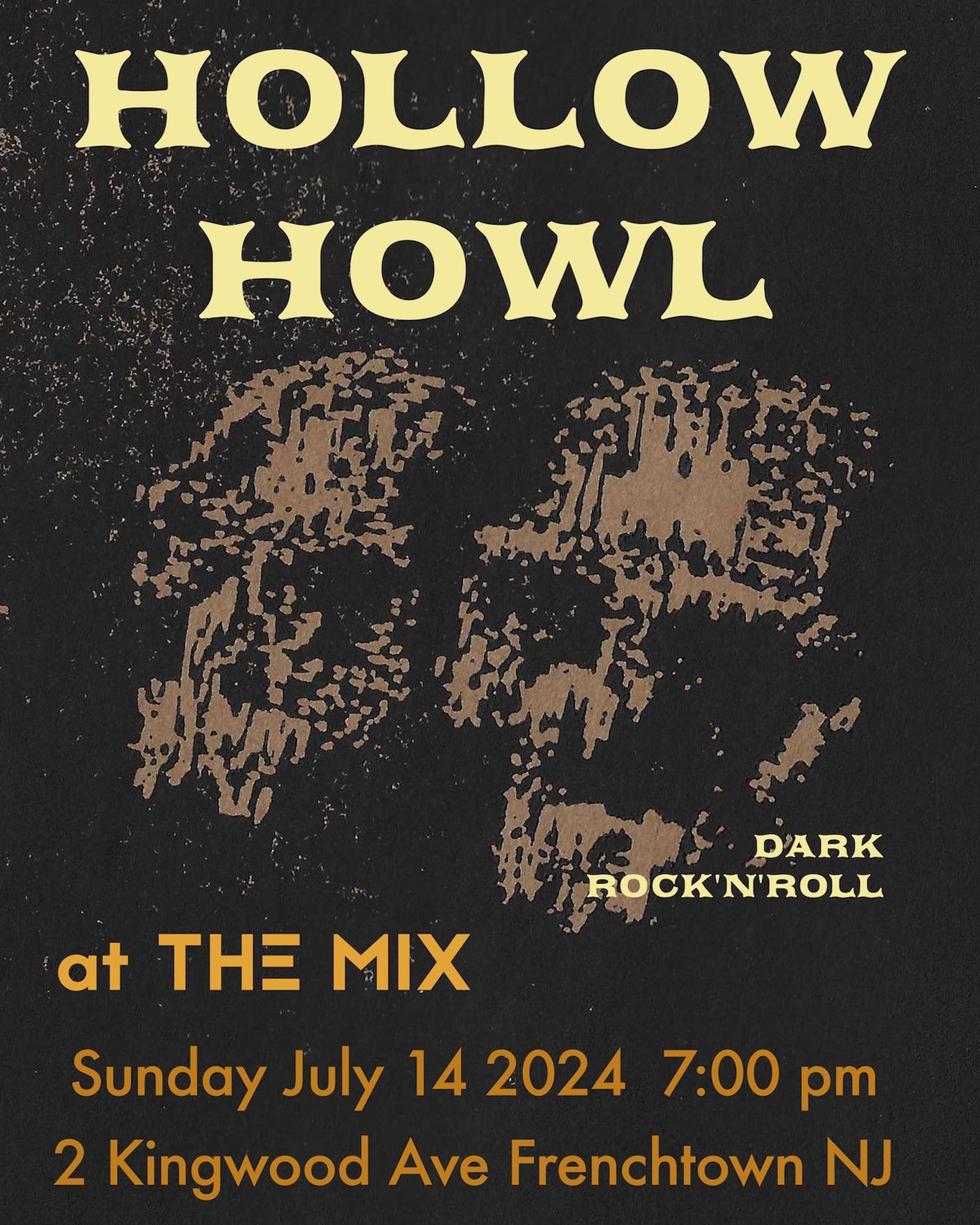 Hollow Howl at The Mix, Frenchtown, NJ, 2024 / flyer by Jared Rosenbaum