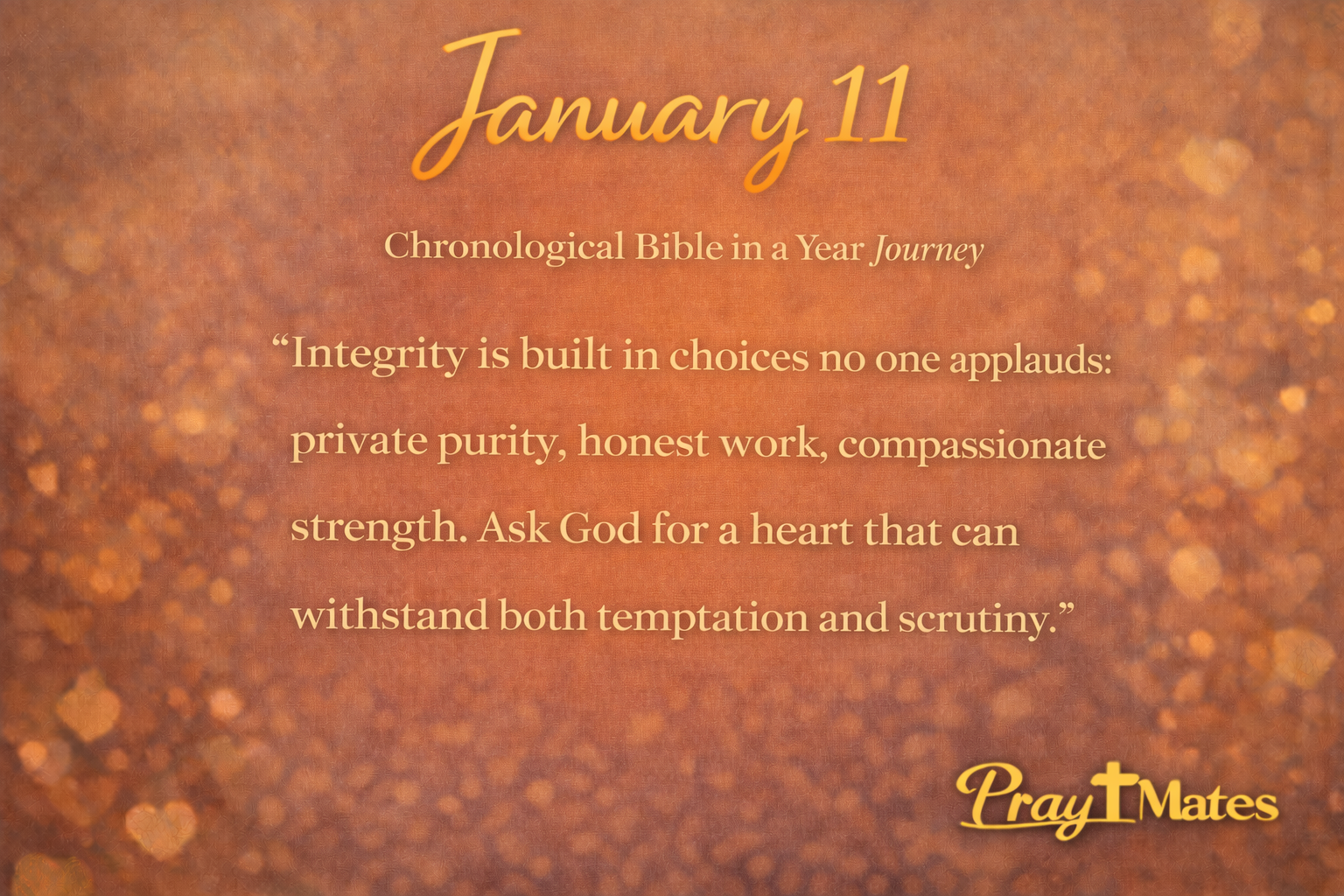 January 11 - Integrity in Public and Private