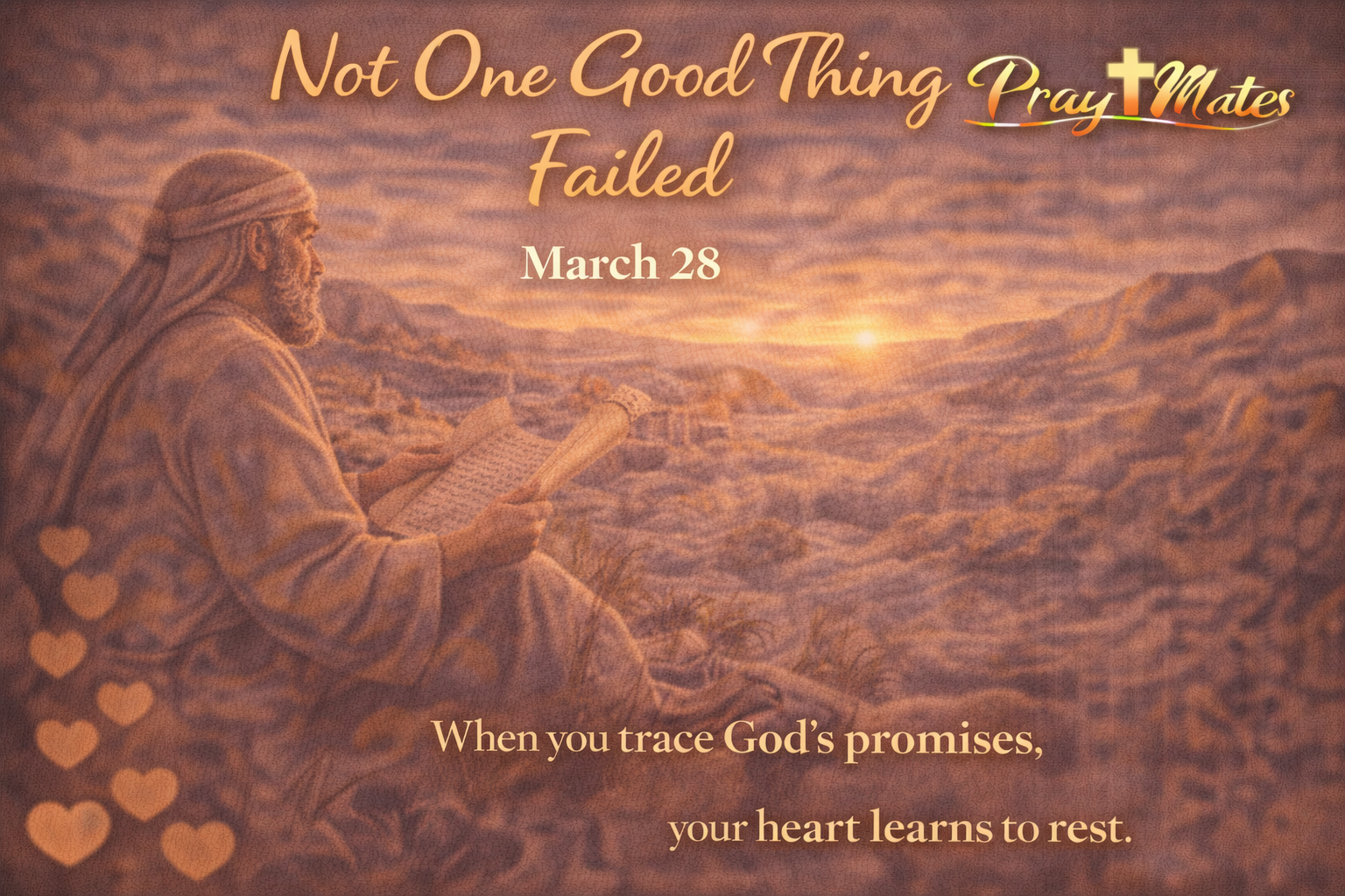 March 28 — Not One Good Thing Failed