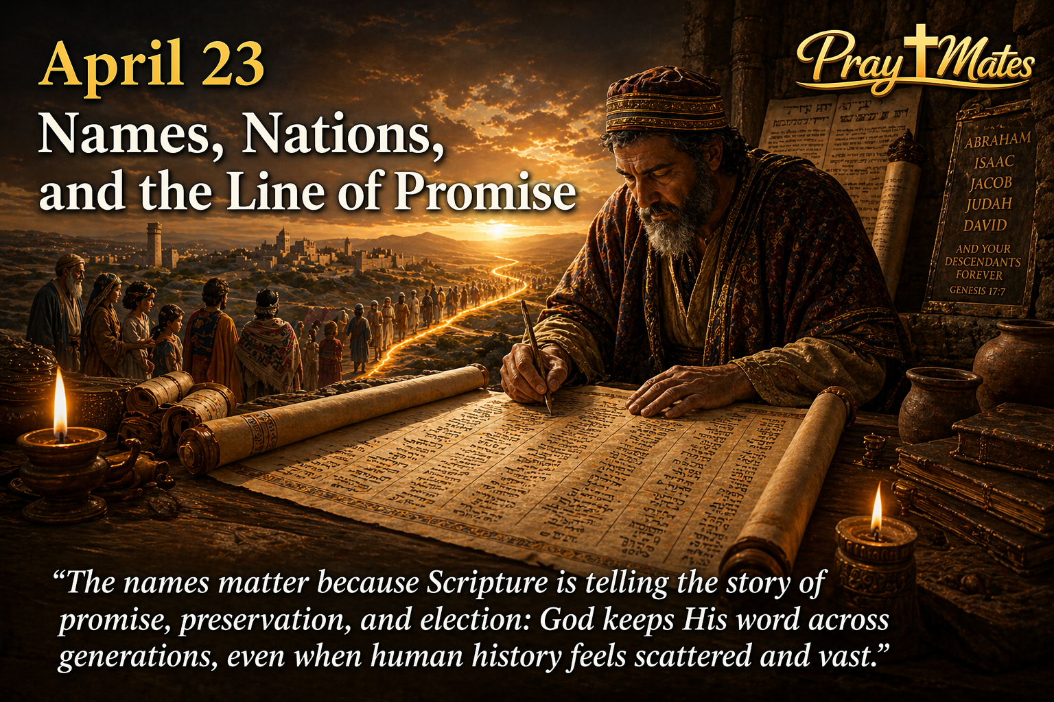 April 23 — Names, Nations, and the Line of Promise