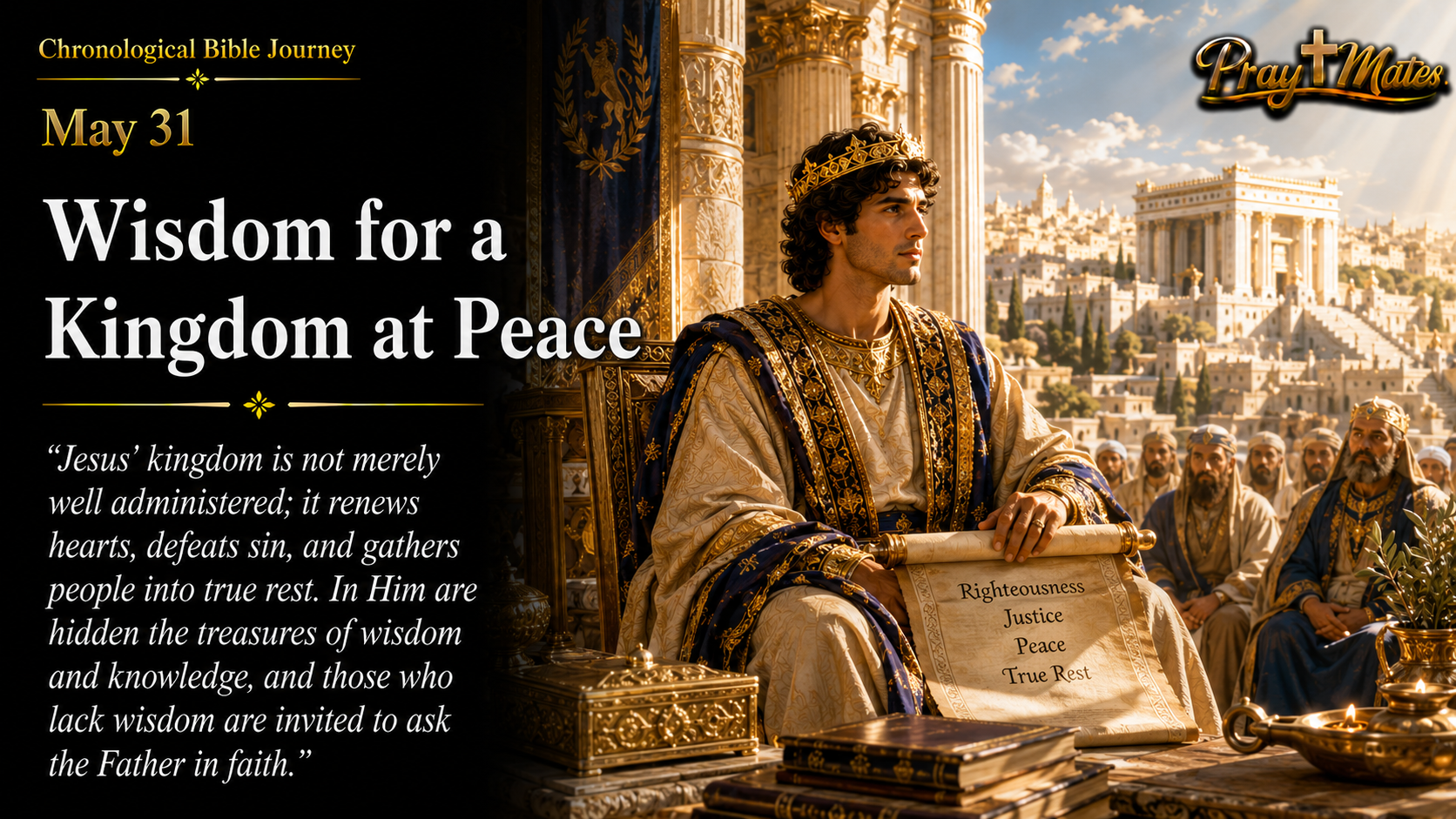 May 31 — Wisdom for a Kingdom at Peace