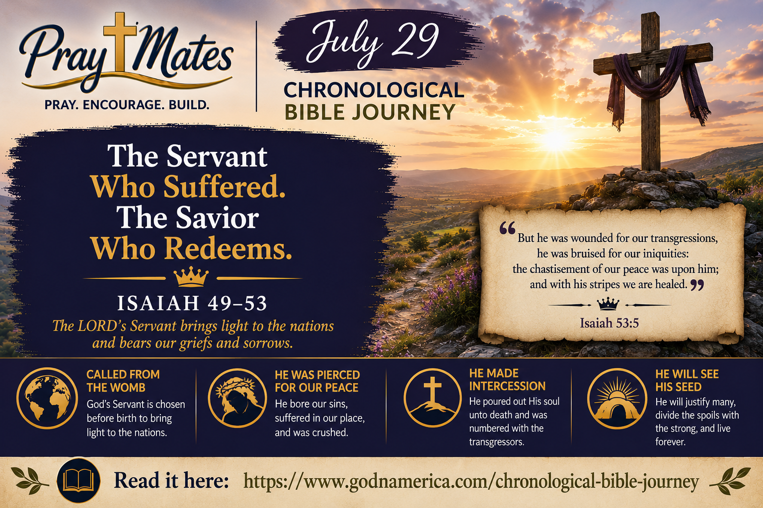 July 29 — Wounded for Our Transgressions