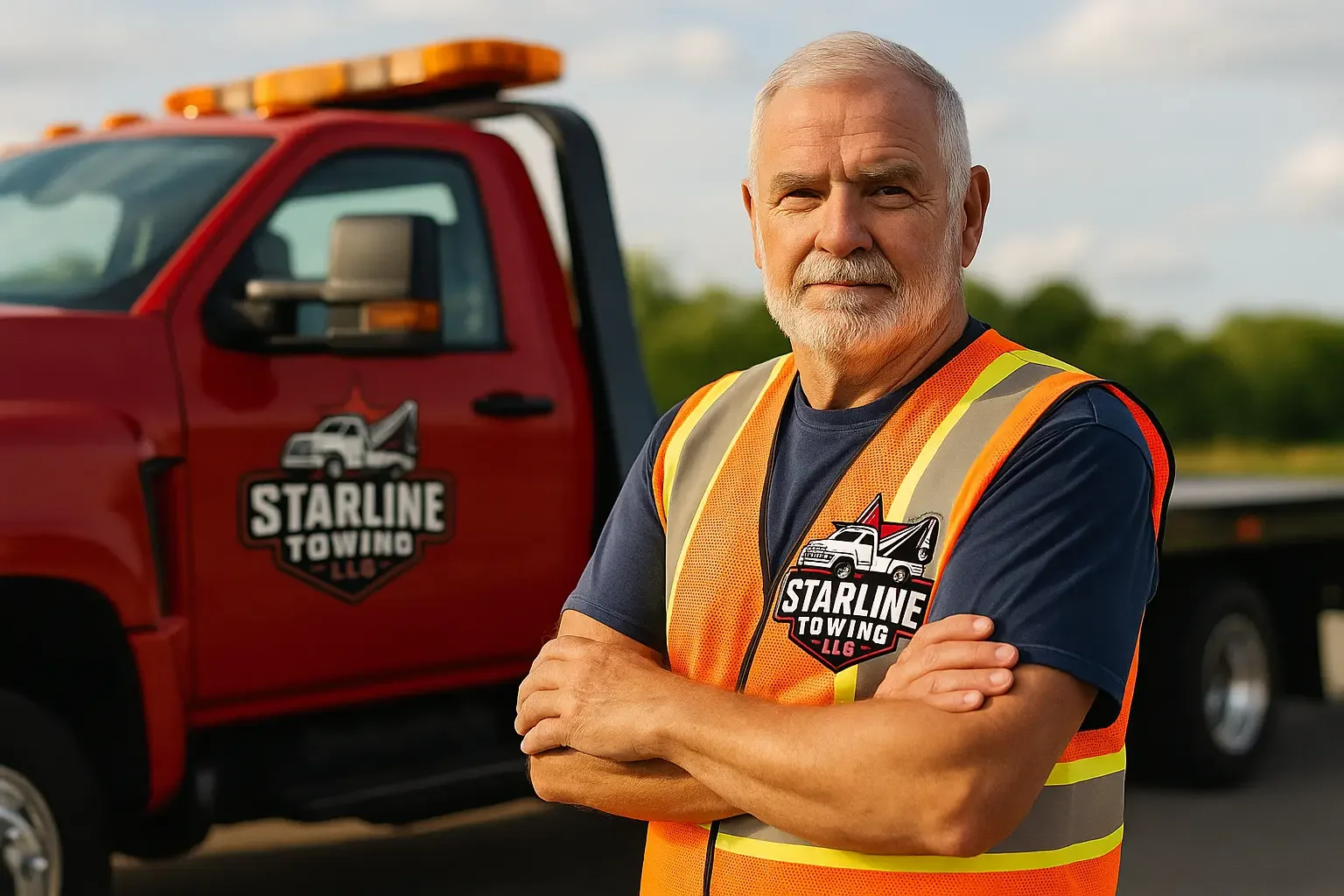 Starline Towing Truck and worker Oakland, Ca