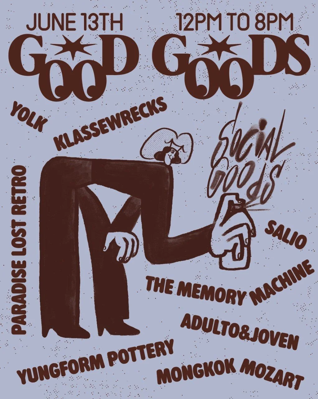 Good Goods Design Market Vol. 01 poster — a market celebrating Asian creators in crafts and design, hosted at Social Goods Modern Bakery in Central Hong Kong on 13 June 2026.