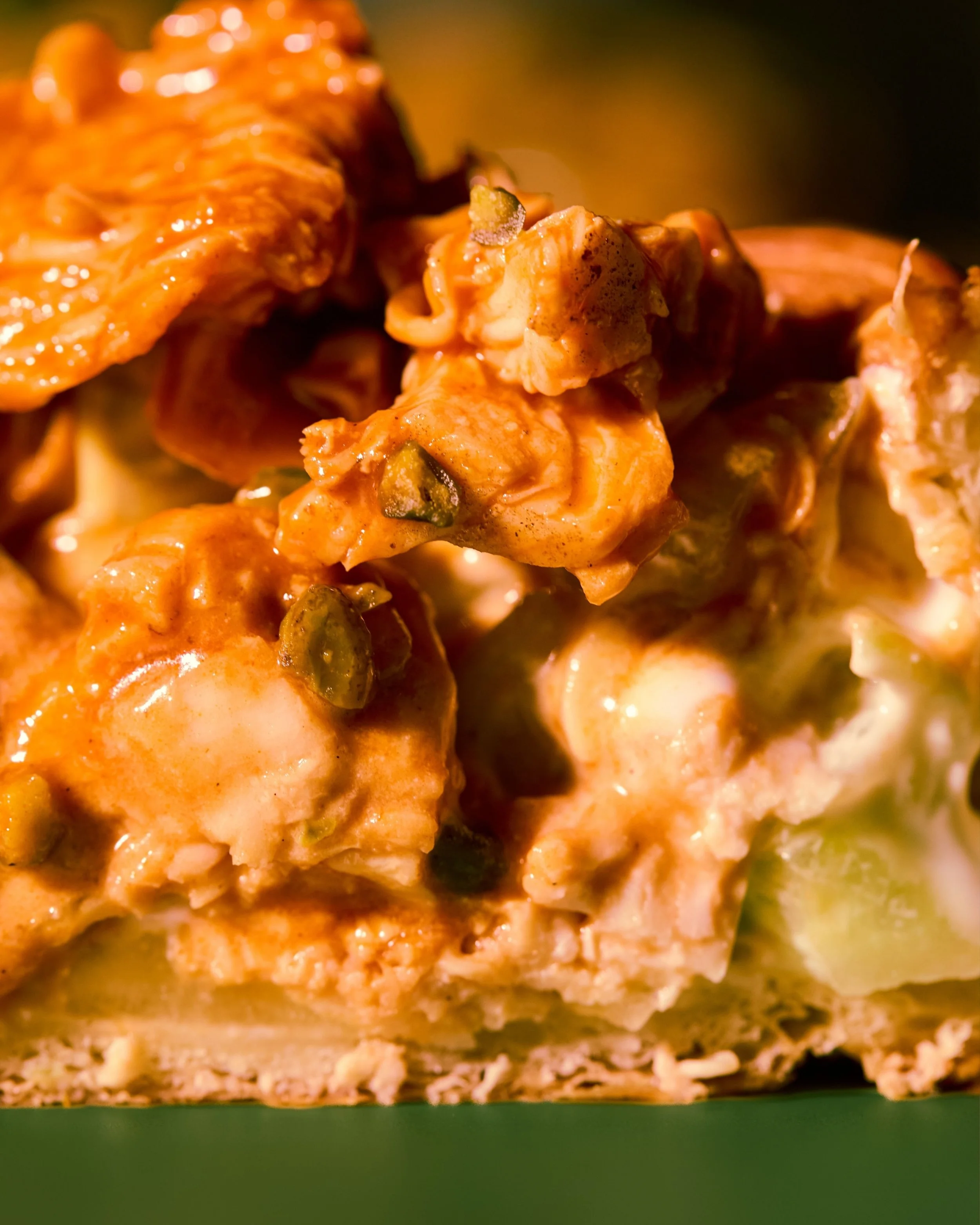 Close-up of the Kung Pao Chicken Danish in Collaboration with JEE HK