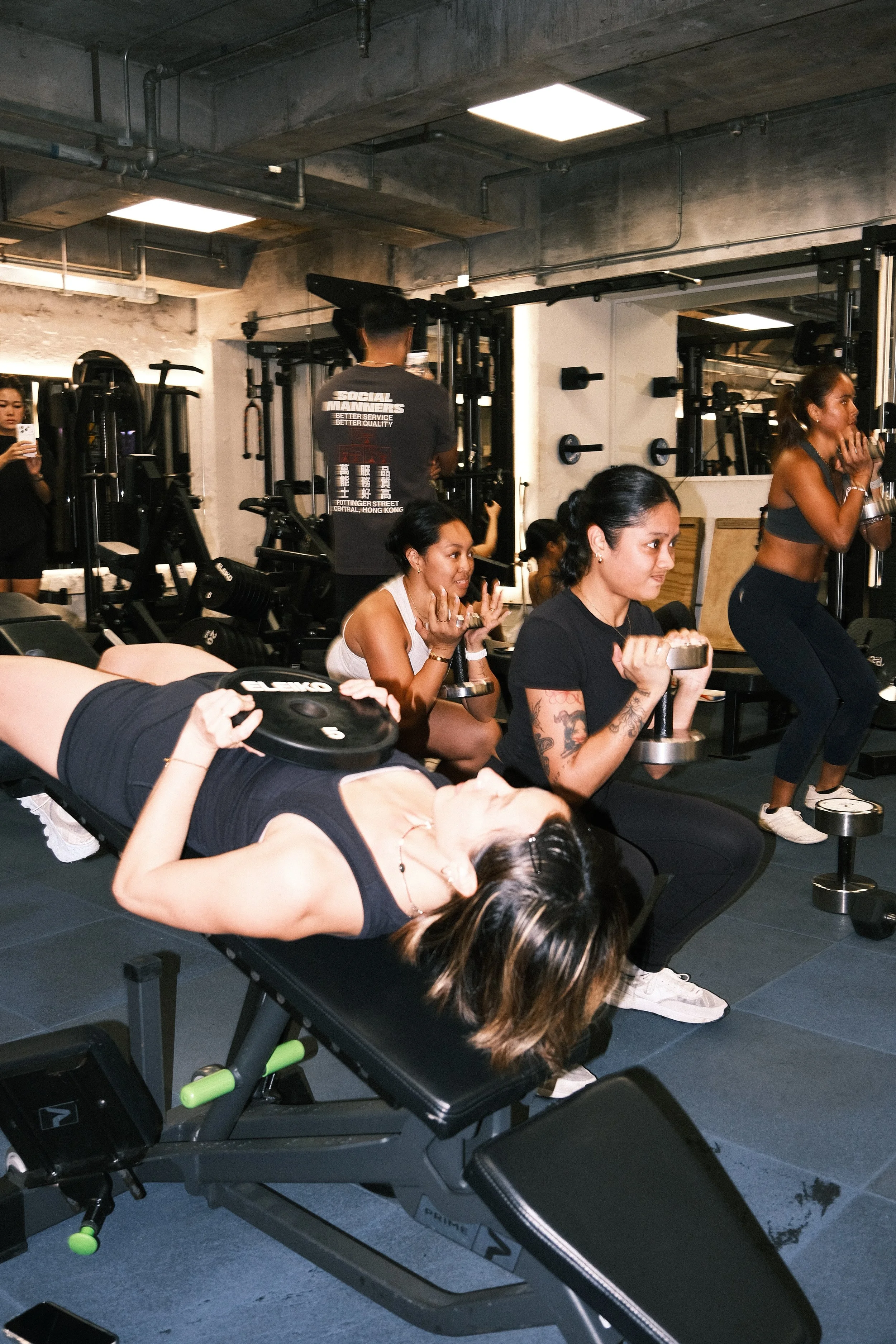 Women's strength class at a Hong Kong fitness partner — Social Goods Modern Bakery wellness collaboration.