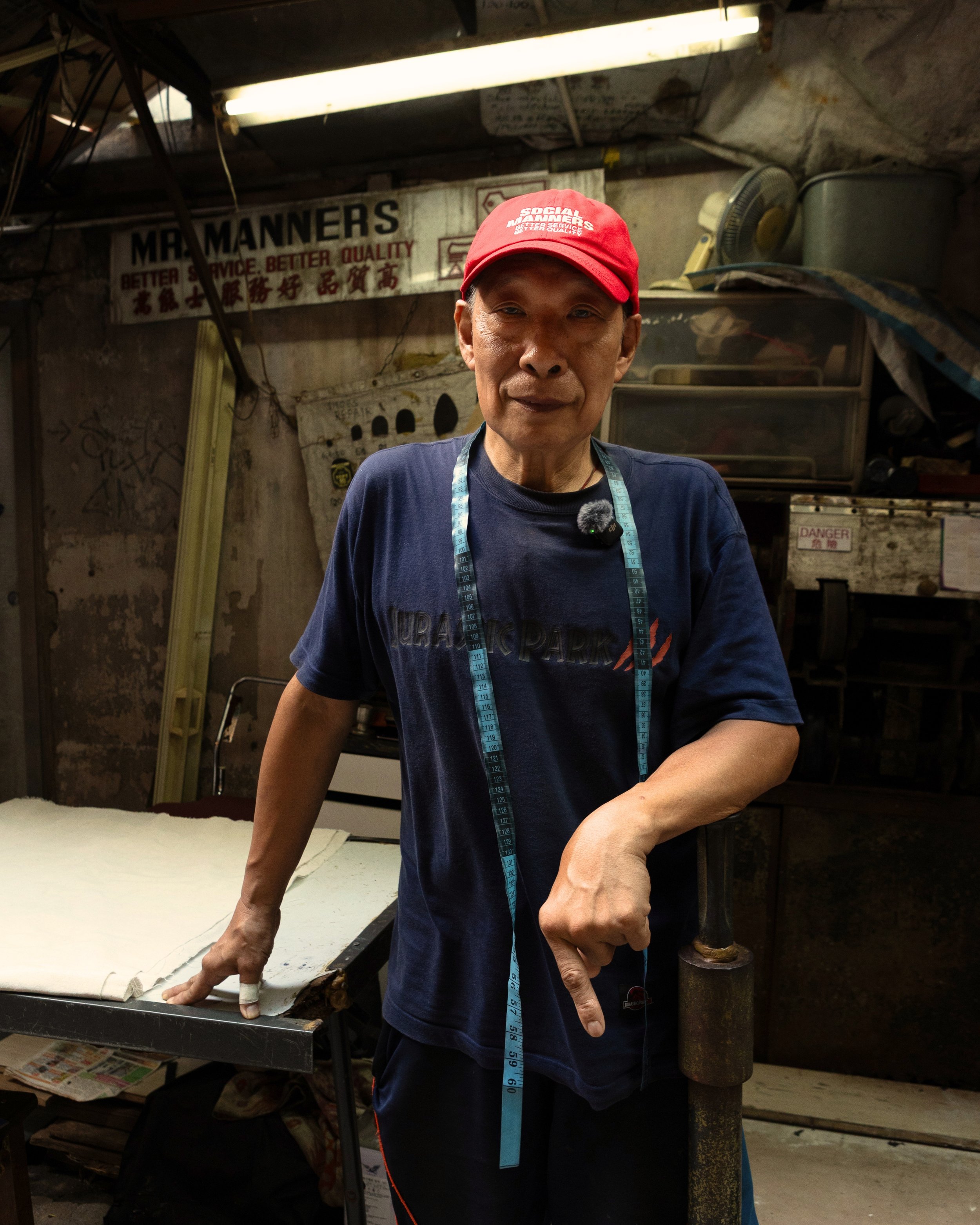 Behind the scenes at Social Manners, the maker at work in the Social Goods merch workshop.