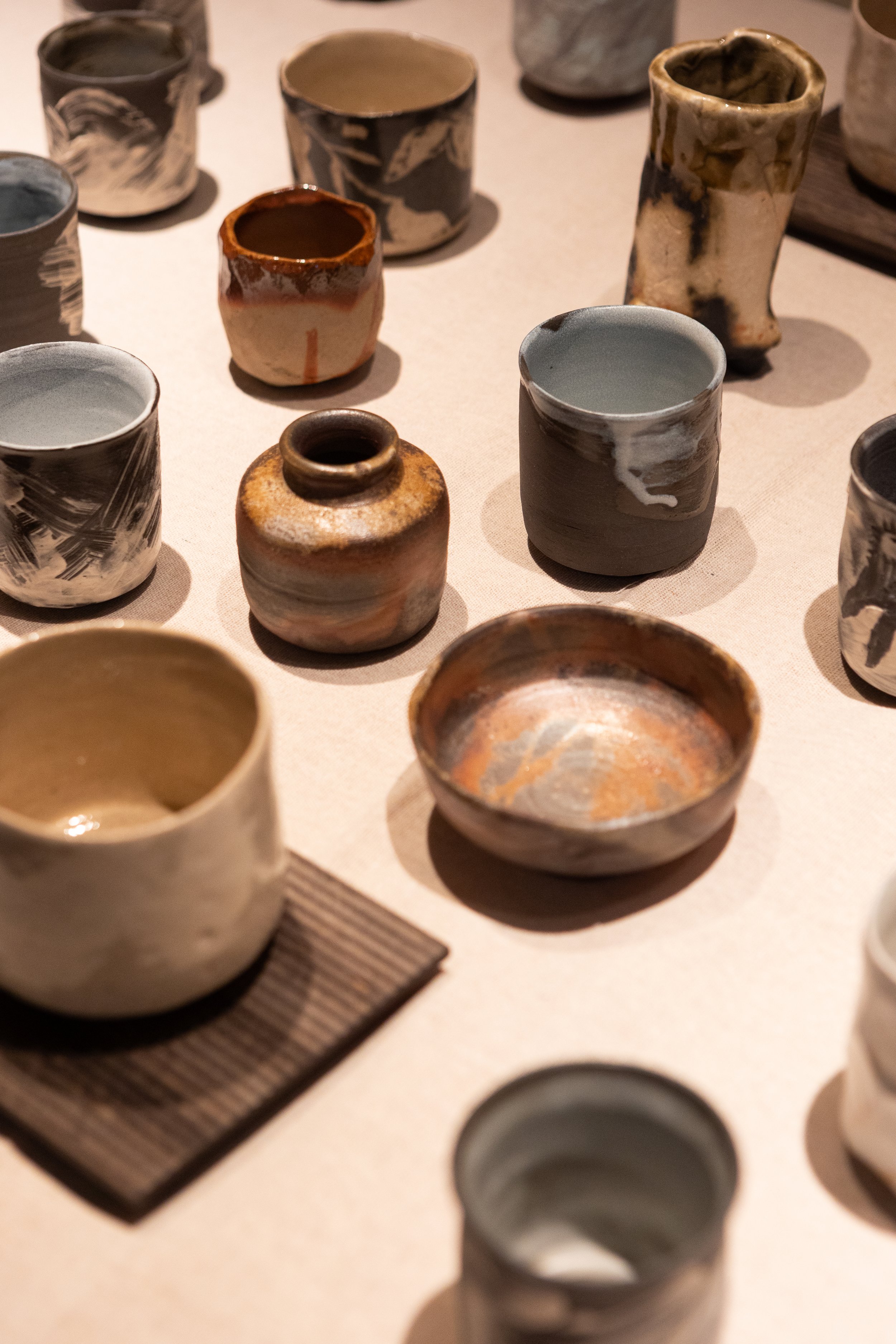 Editorial — handcrafted ceramic cups and bowls, Social Goods Modern Bakery ingredients and craft.