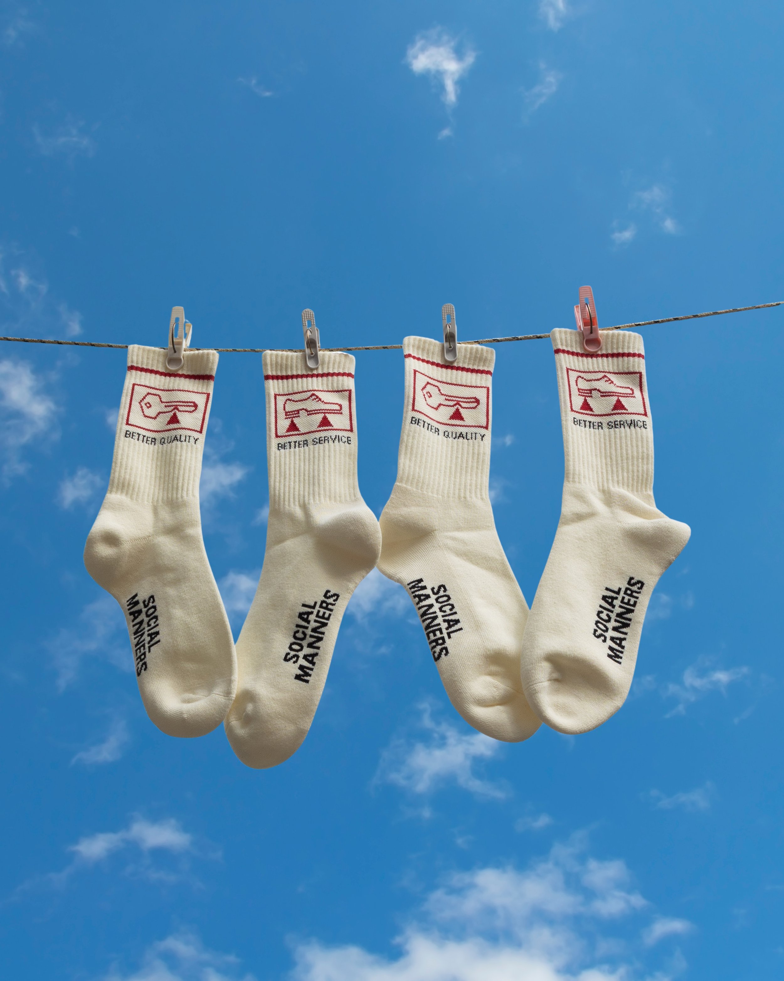 Social Washers socks by Social Manners, the modern merch line from Social Goods Modern Bakery.