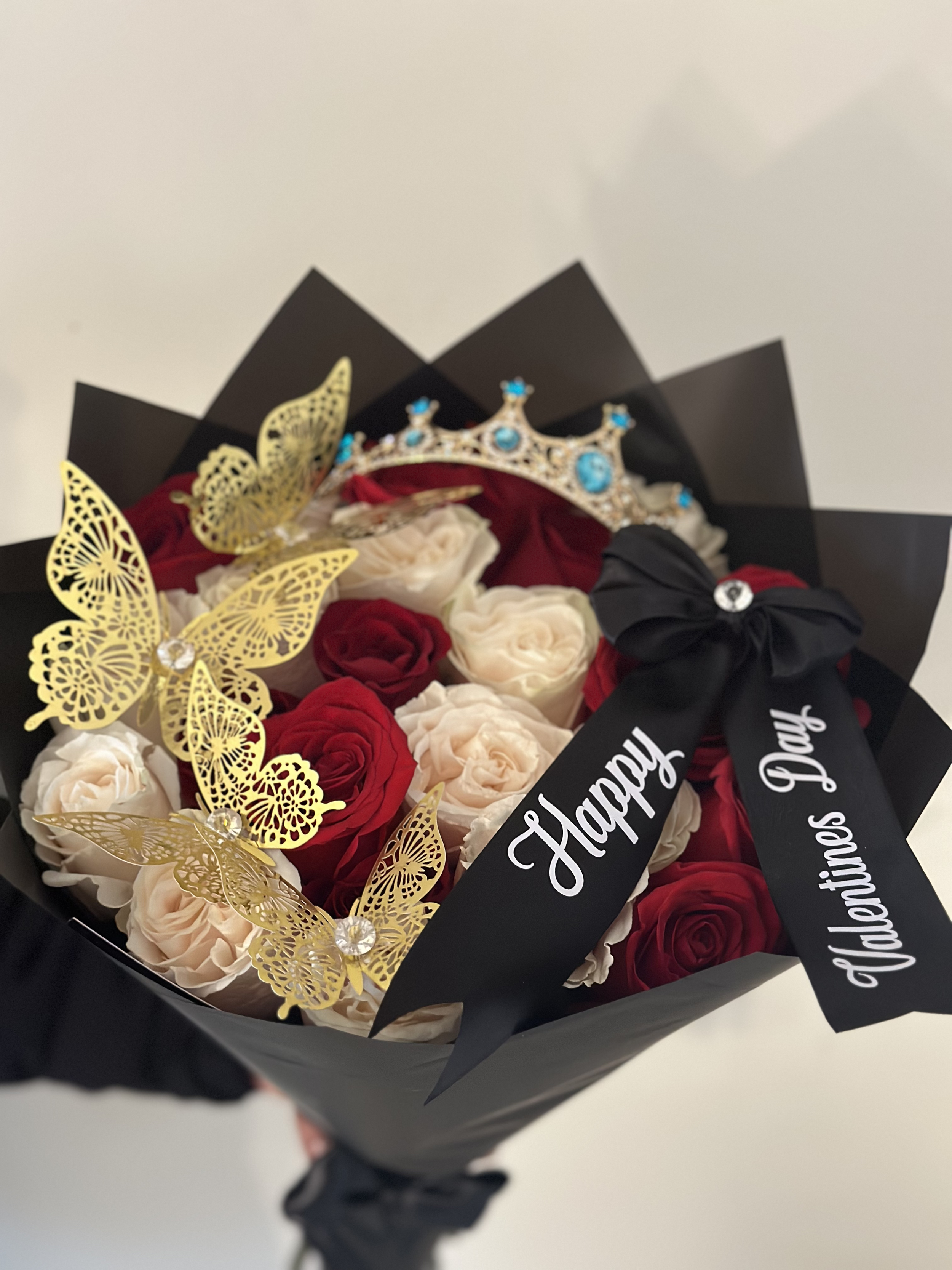 Happy Valentine's Day - Butterflies and Crown