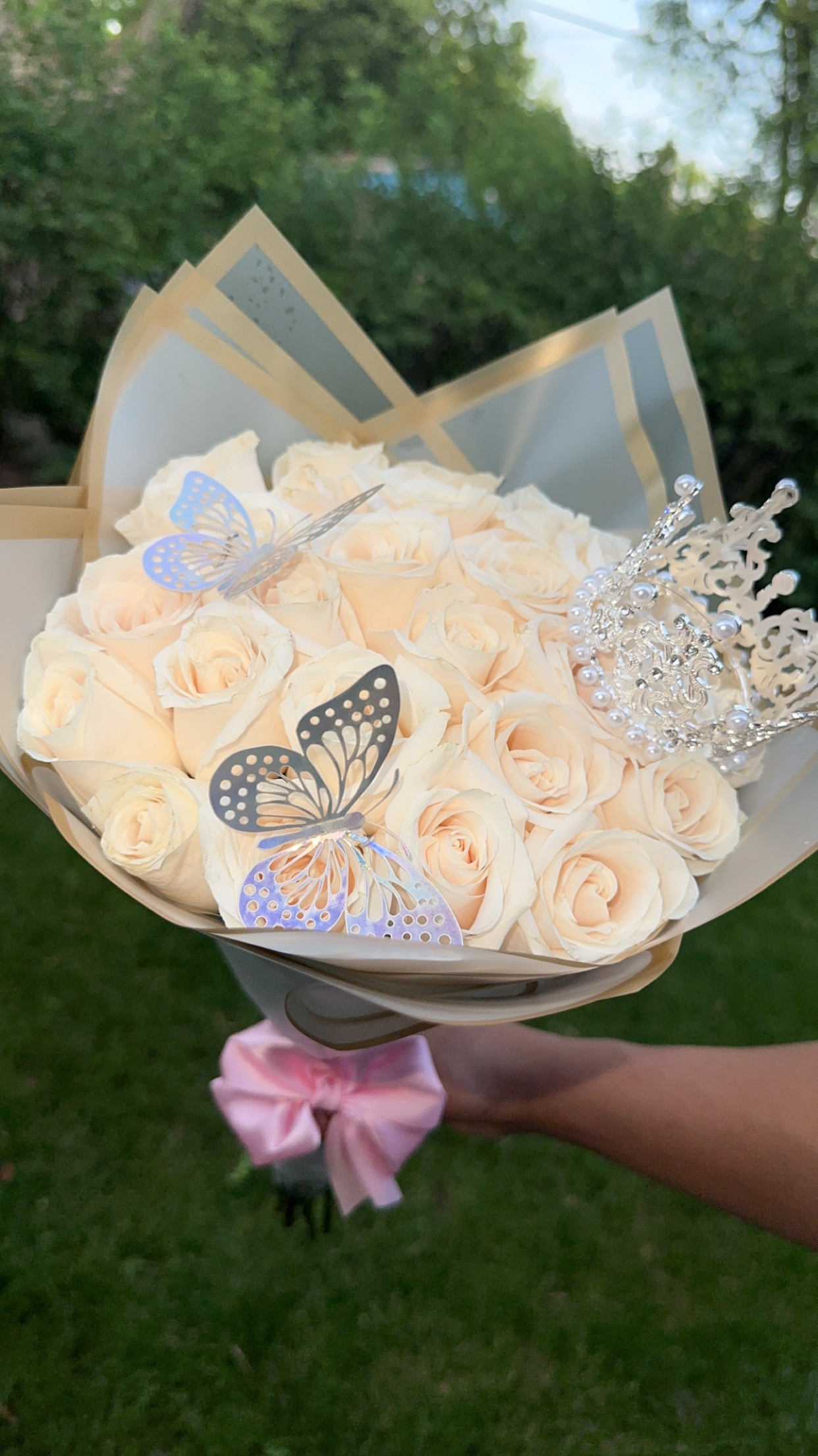 Cream Butterfly Bouquet