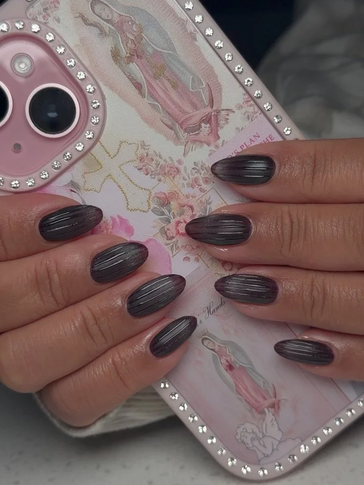 Dark Purple Glass Nails 💅🏽