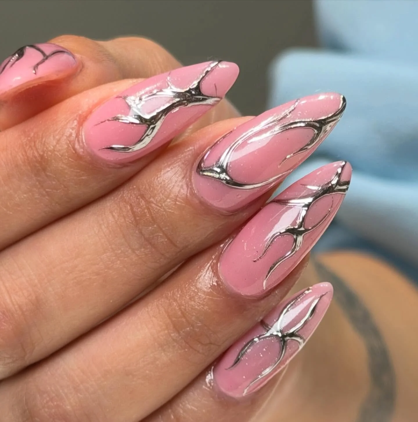 These nails are going to see illenium at the Sphere in Vegas 🤭✨ 

Gel X with Intricate Nail Art