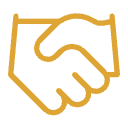 Geometric drawing of an outline square with sections divided by vertical, horizontal, and circle lines.