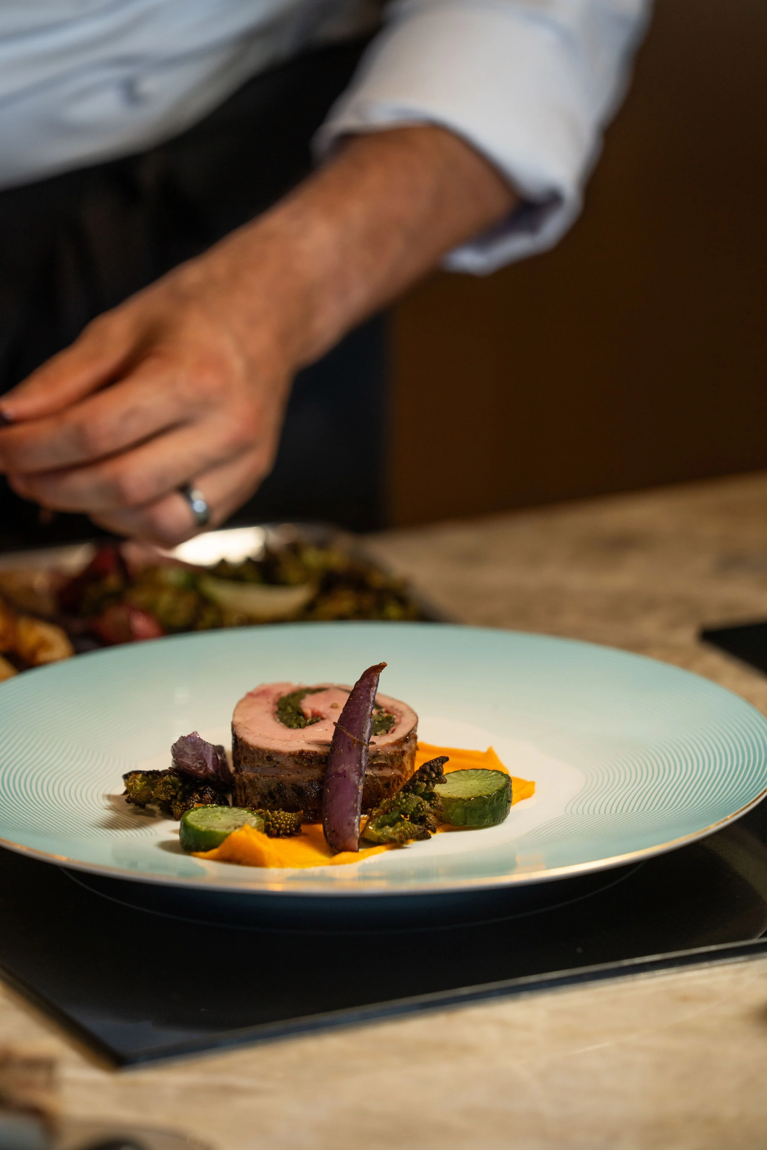 Manzo roast plated at Four Seasons