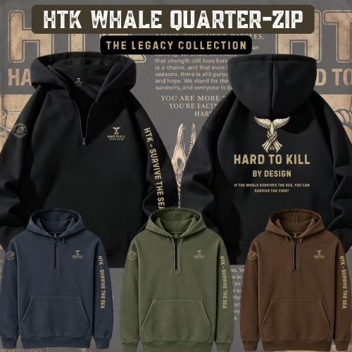 HTK RIBBON QUARTER ZIP HOODIE - Legacy Collection (Copy)