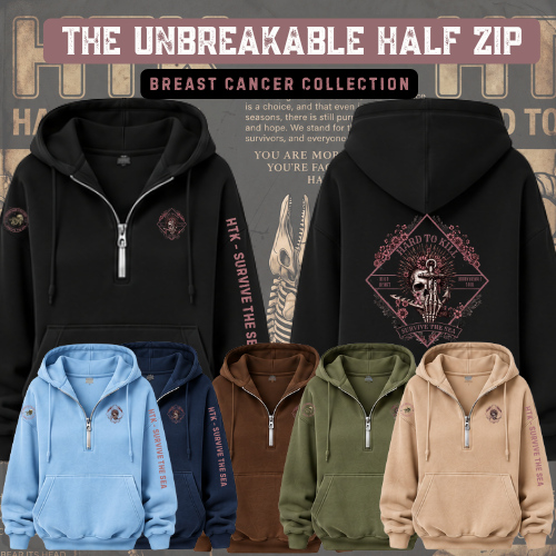 BREAST CANCER QUARTER ZIP HOODIE