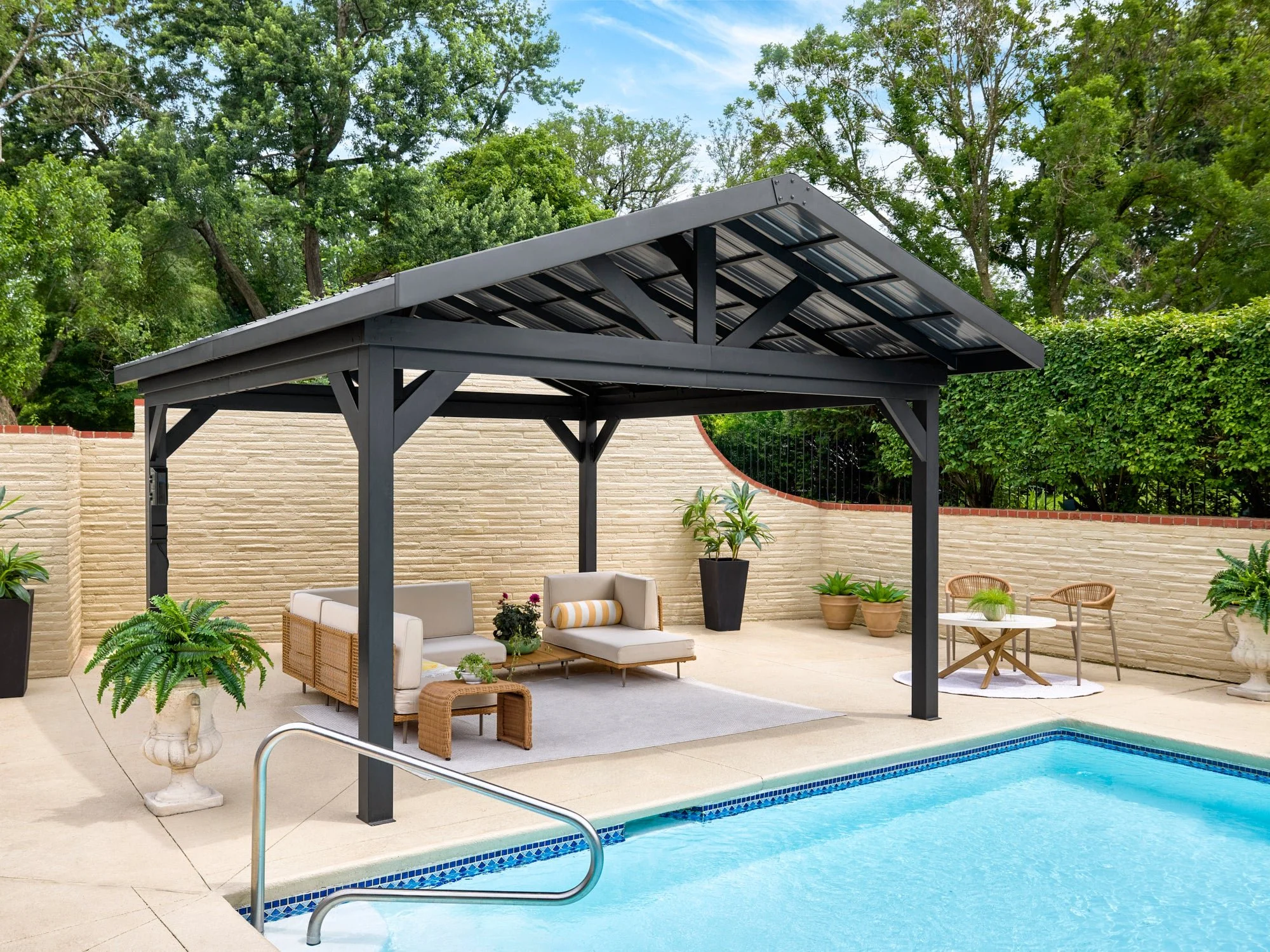 Lancaster 18x14 Steel Gazebo with Gable Roof