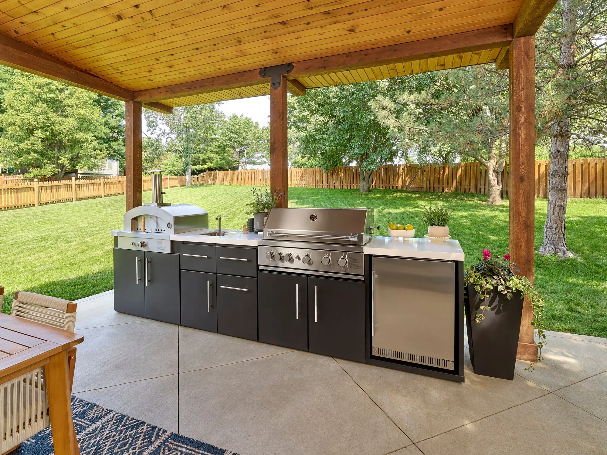 Emory 12-Foot Outdoor Kitchen Island with Built-In Appliances