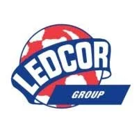 Leducor Group logo with red, white, and blue colors and a globe in the background.