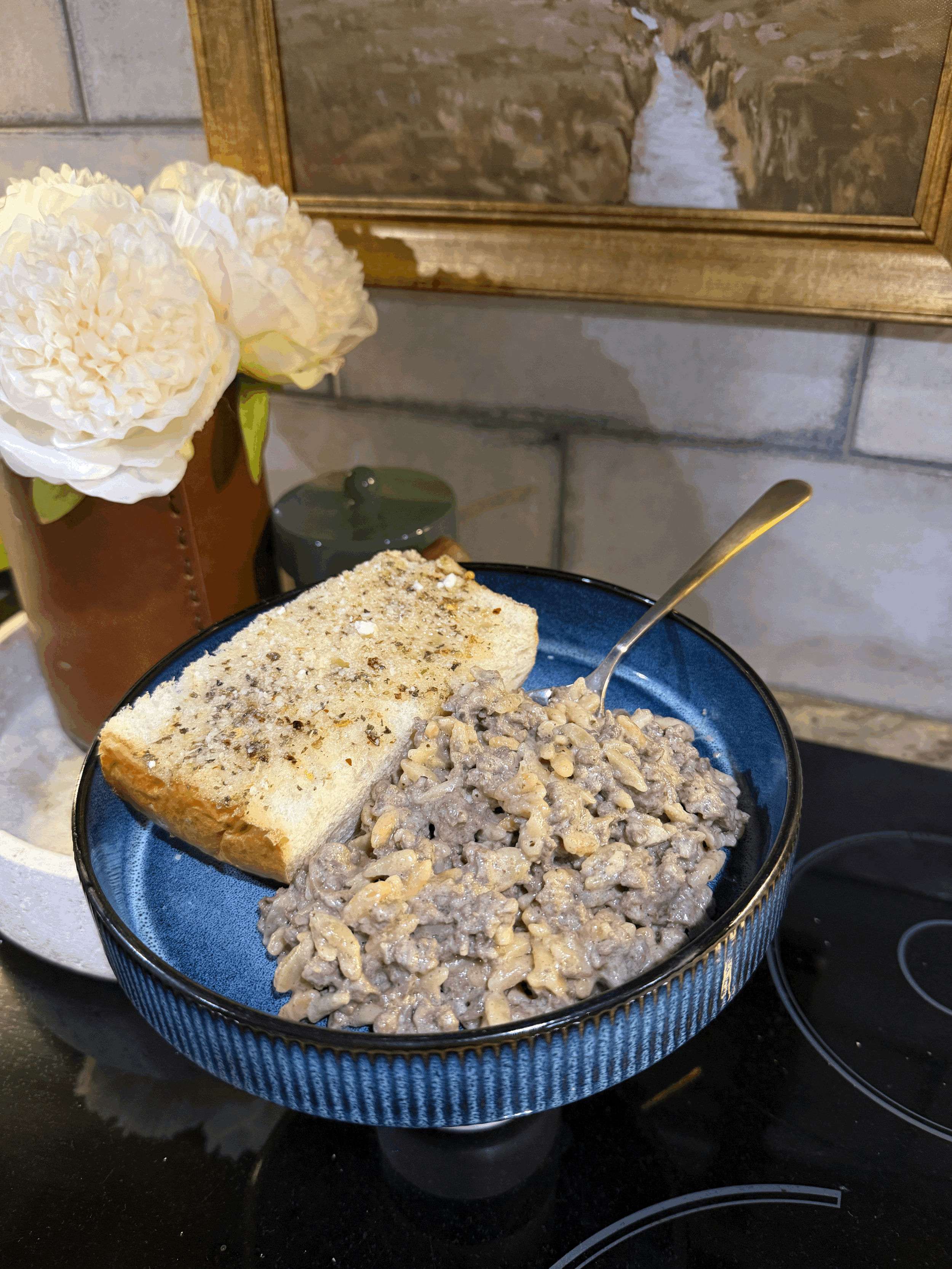 Creamy Beef &amp; Boursin Orzo