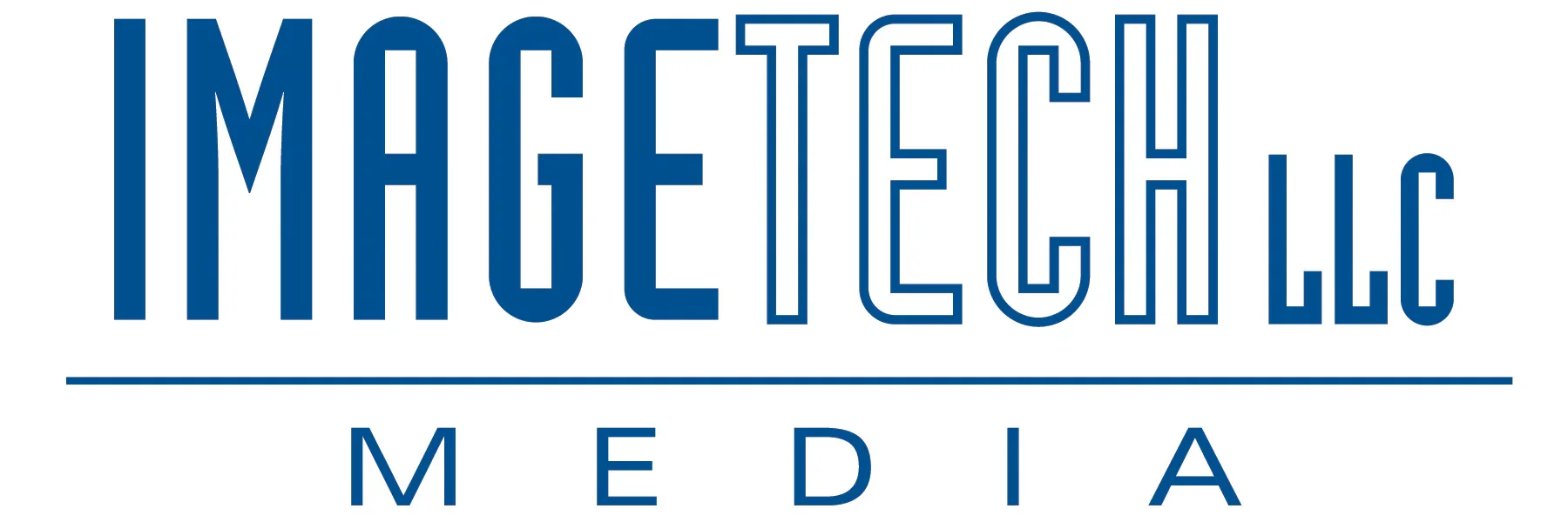 The logo of Image Tech LLC Media with the company name in large blue letters and a blue line separating the words.
