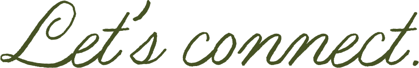 Text that says "Let's connect" in green cursive font.