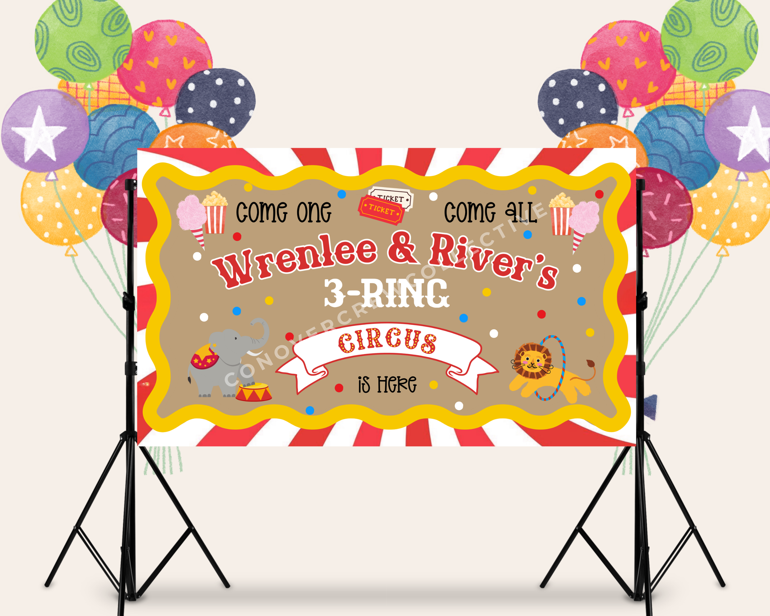 Three Ring Circus Banner Template