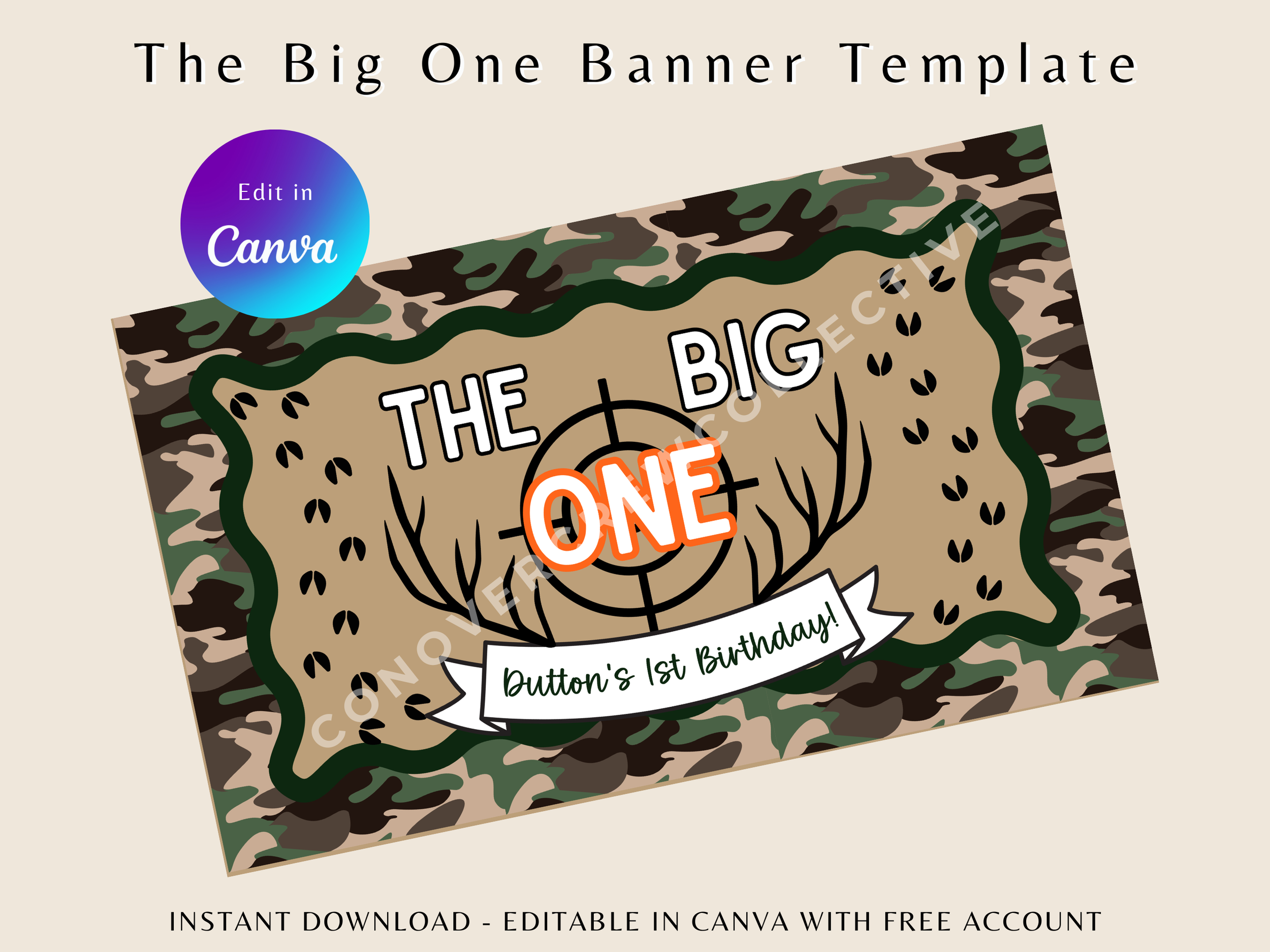 The Big ONE Birthday Banner Template