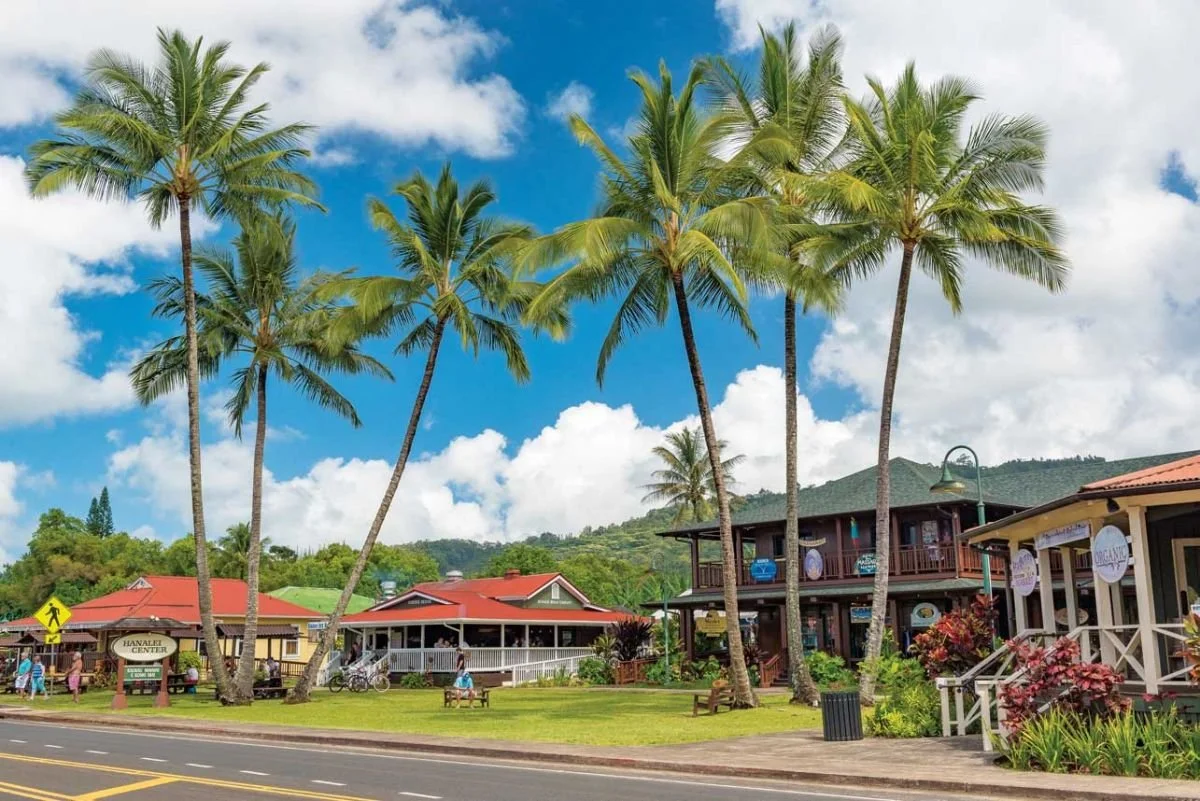 View of the Hanalei shopping center.