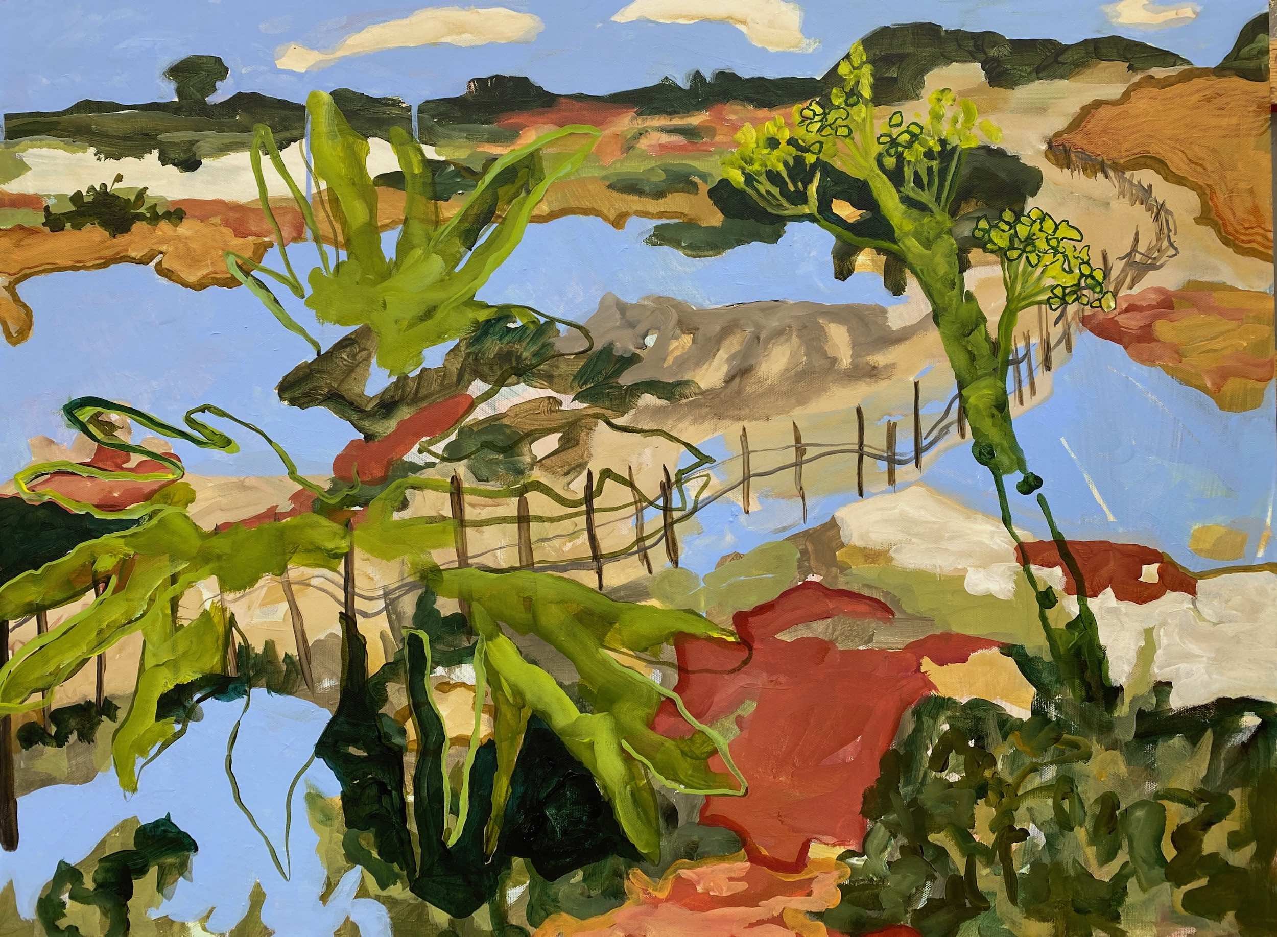 Rooted in a Blue Embrace, 2025, Acrylic on canvas  — 60x80x4 cm