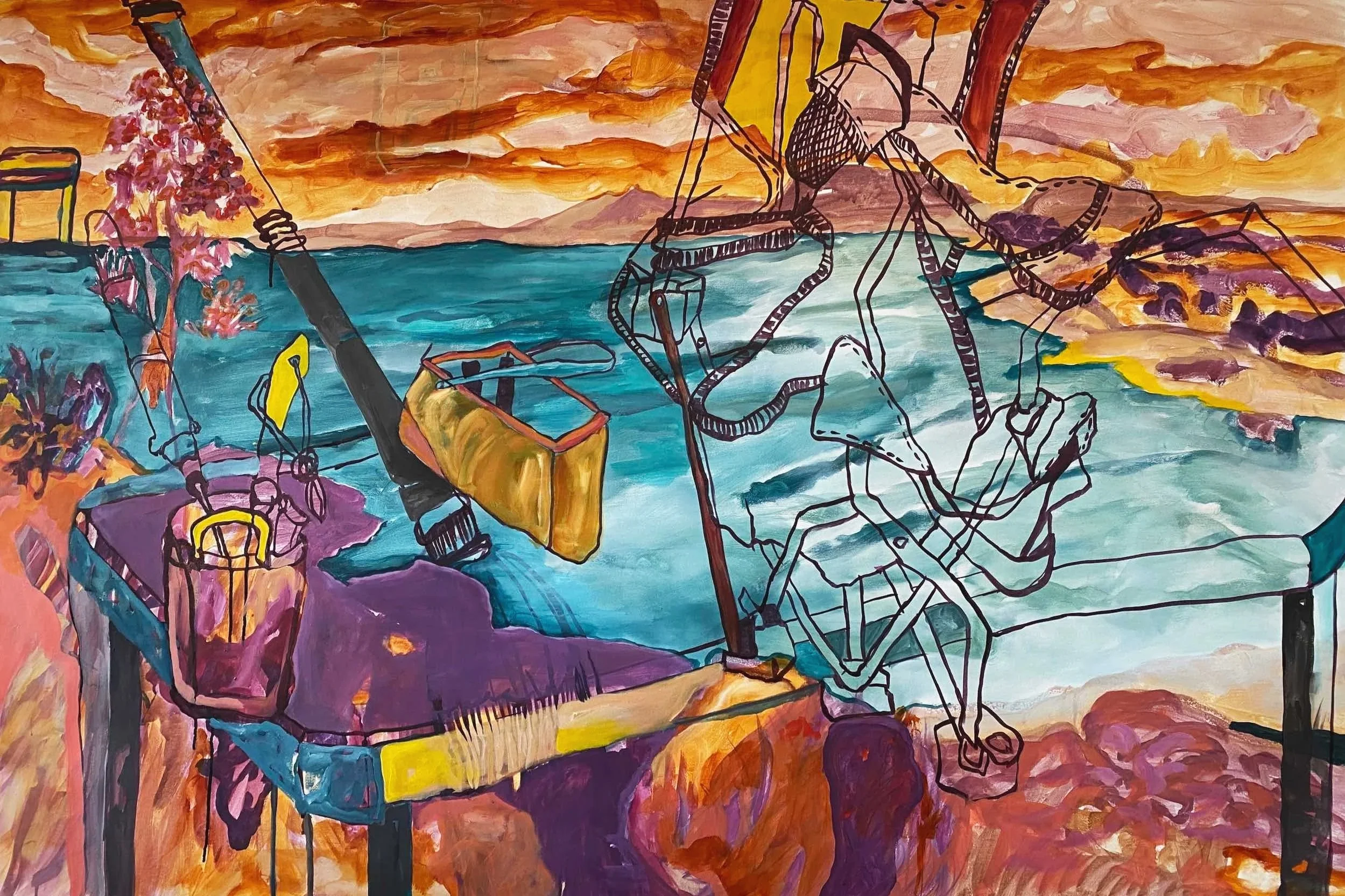 Where Paintings are born, 2025, Acrylic on canvas  — 103x153x3 cm