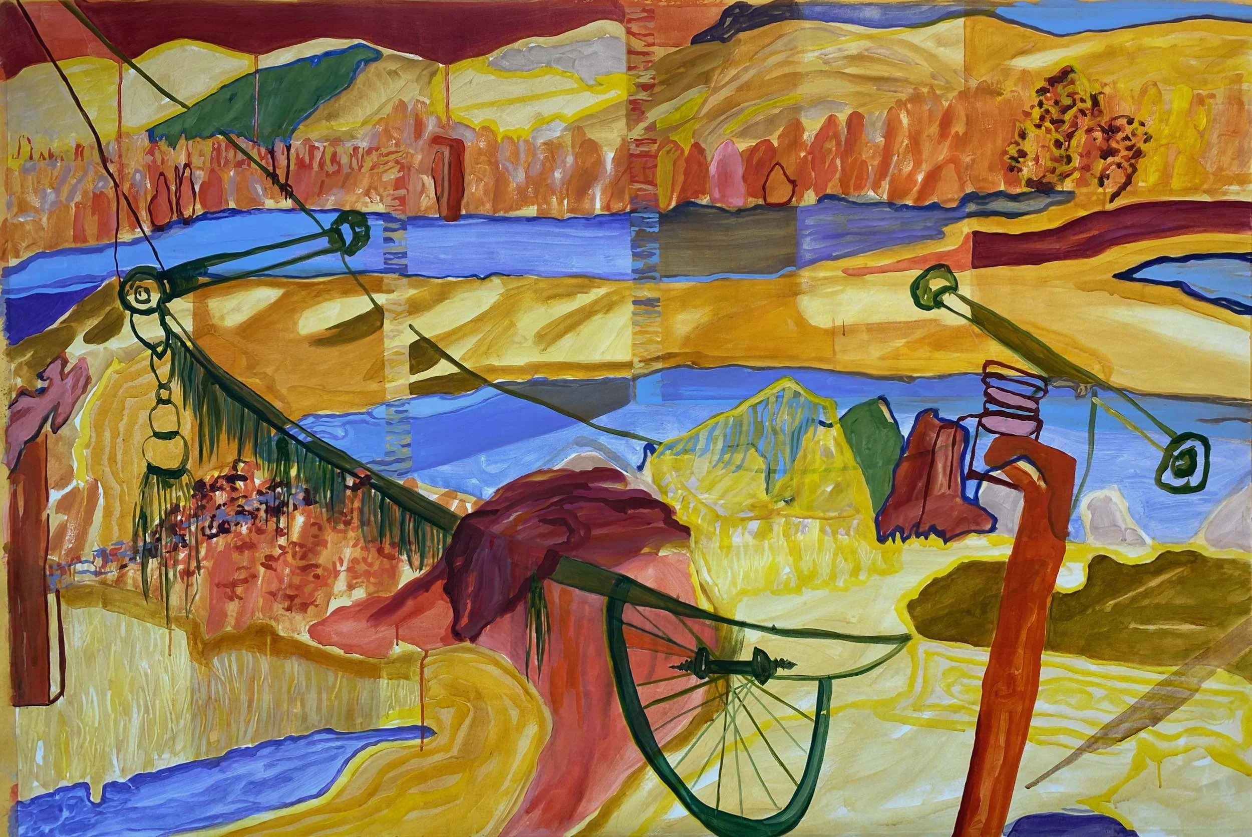 The Show must go on, 2025, Acrylic on canvas  — 103x153x3 cm