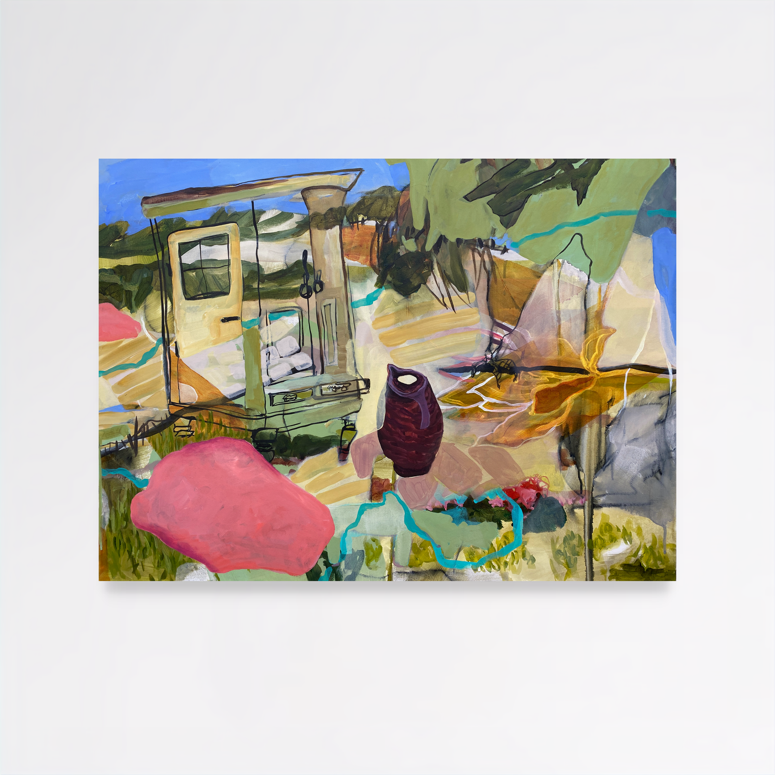 A Dream of Pink Bubblegum, 2025, Acrylic on canvas - 60x80x4cm