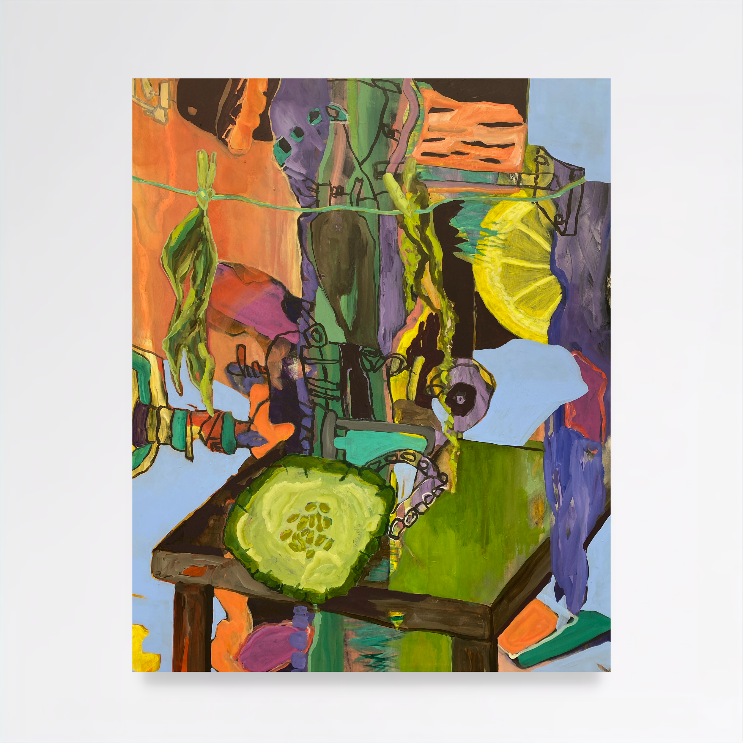 Medley of Curiosities, 2025, Acrylic on canvas - 100x80x2cm