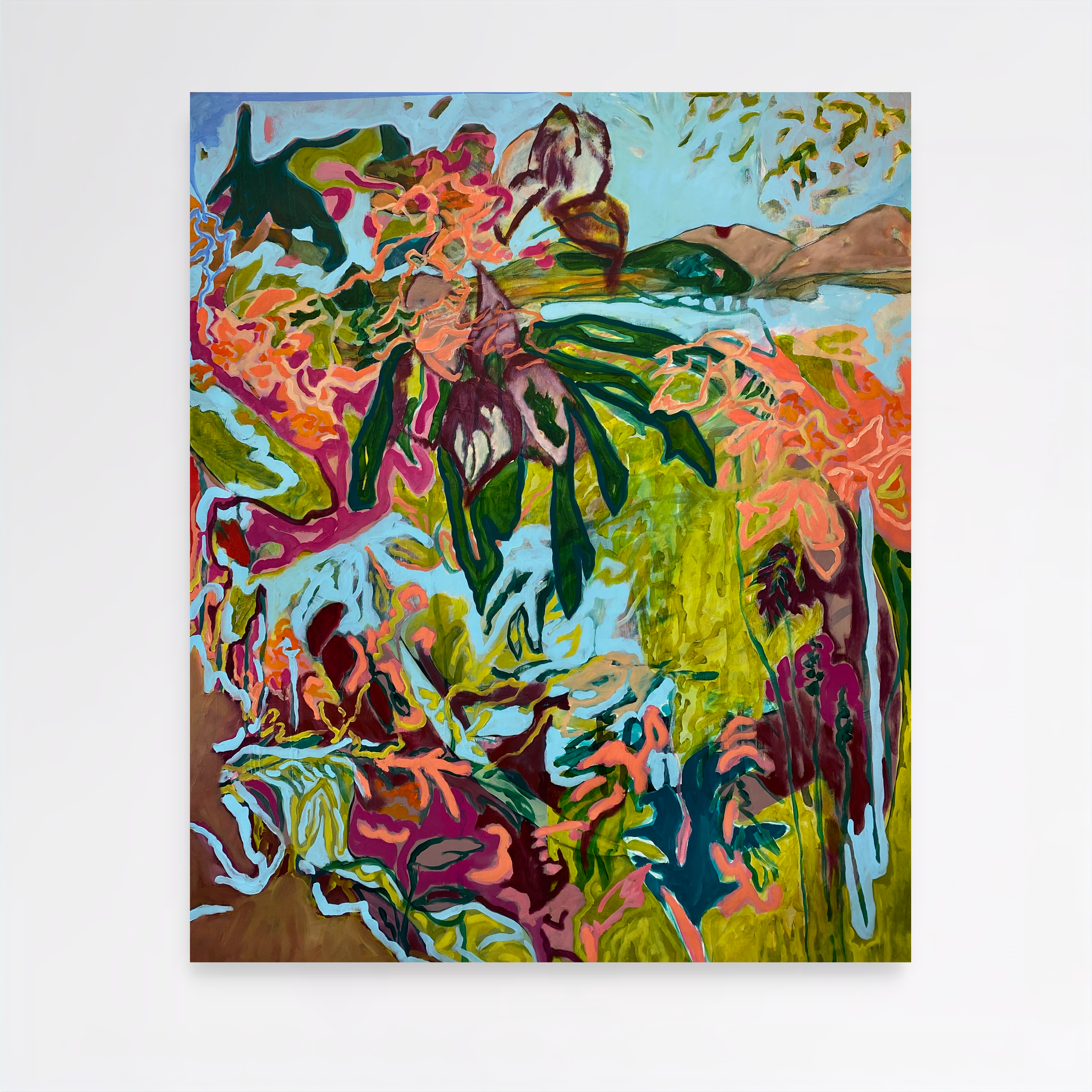 Reconnecting 19, 2026, oil, acrylic, oil pastel on canvas - 143 x 119 cm (56.3 x 46.85 in)