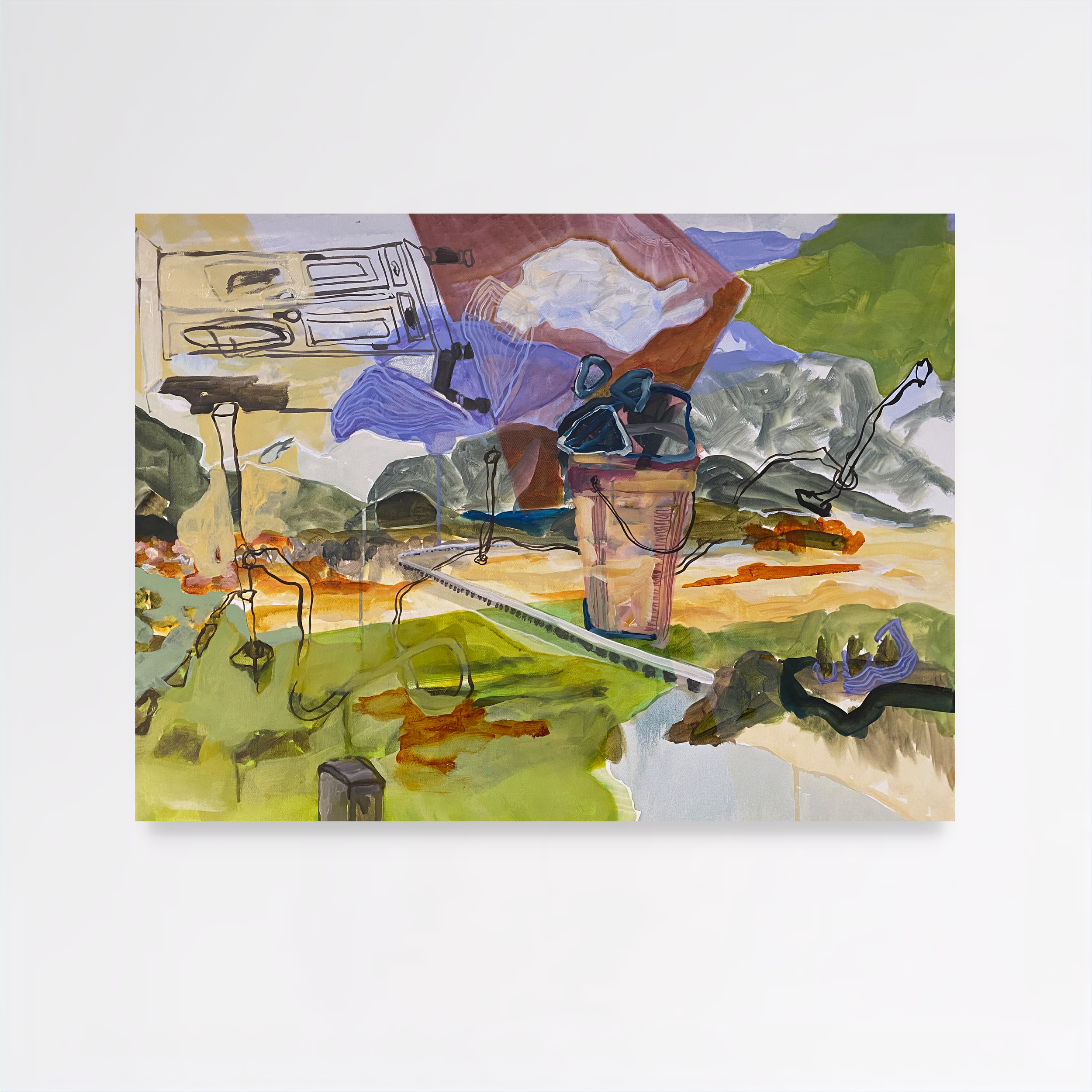 Thread of Memories, 2025, Acrylic on canvas  — 60x80x4 cm