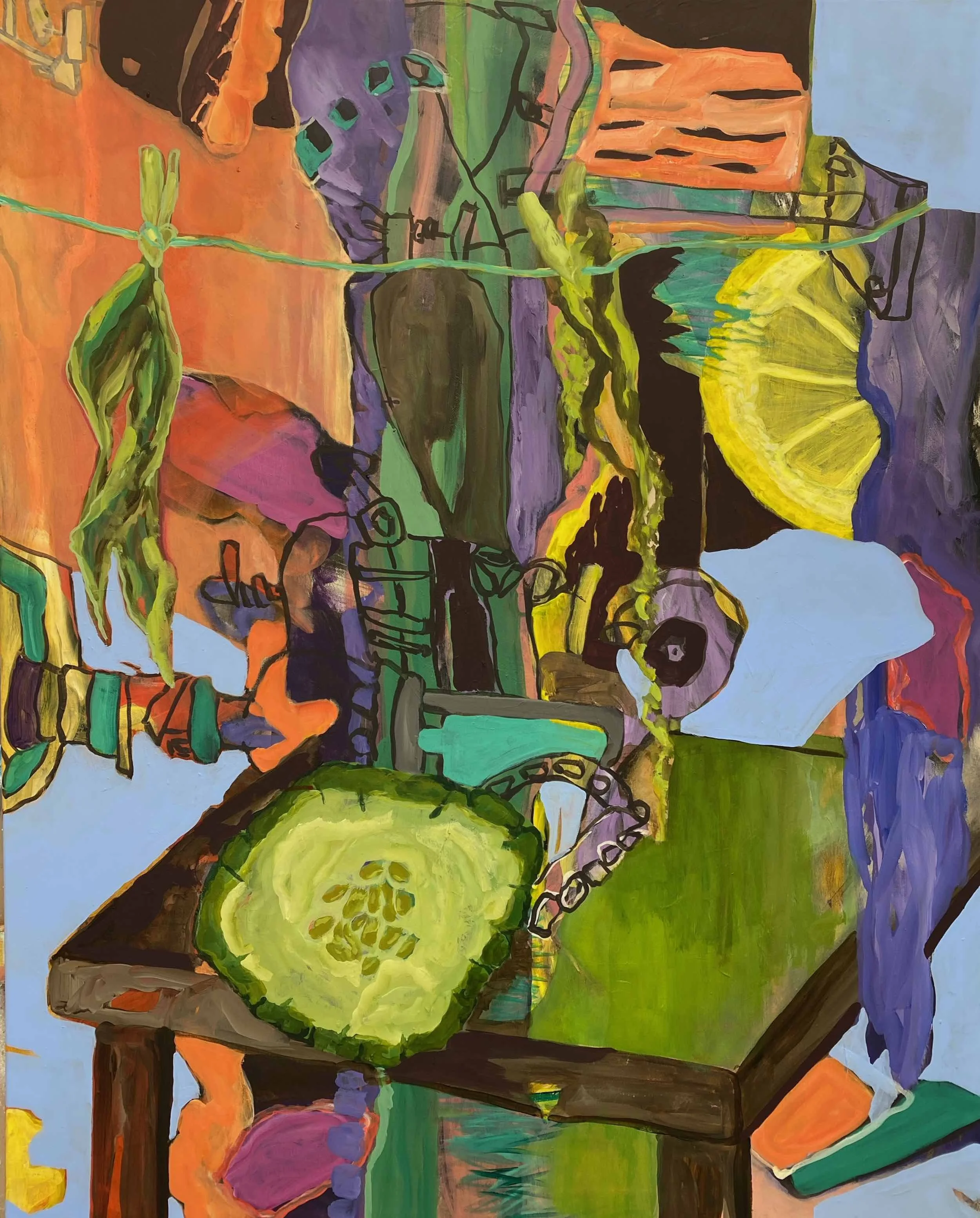 Medley of Curiosities, 2025, Acrylic on canvas - 100x80x2cm