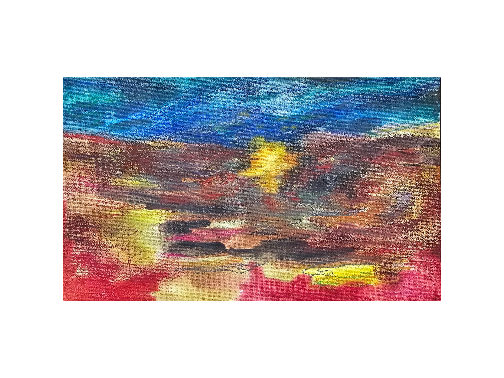 Light in the River – Sunset Series,
acrylic on painting cardboard, 25 × 15 cm, 2024