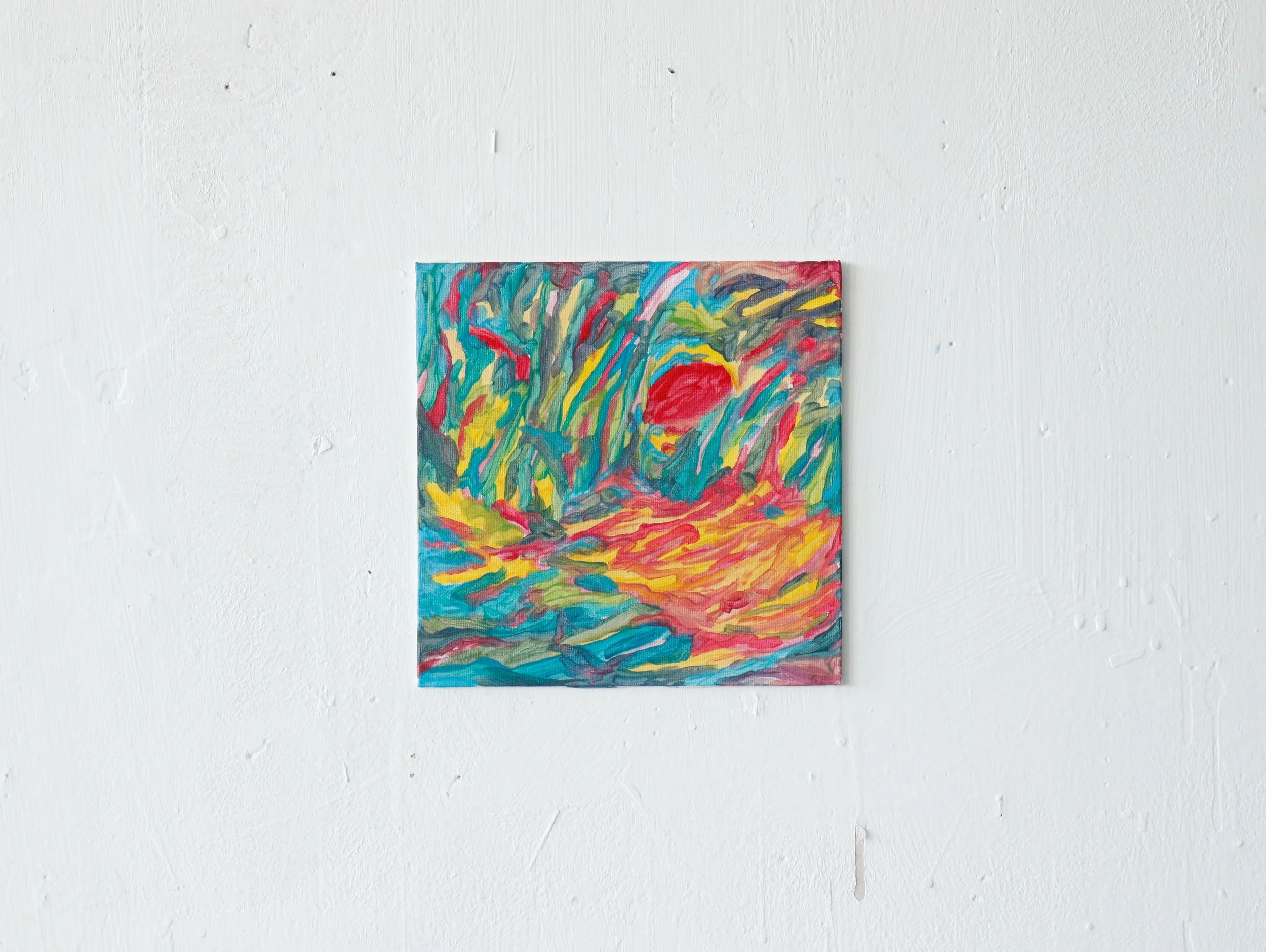 Sunset in the Forest, Oil on Canvas, 20×20cm, 2025