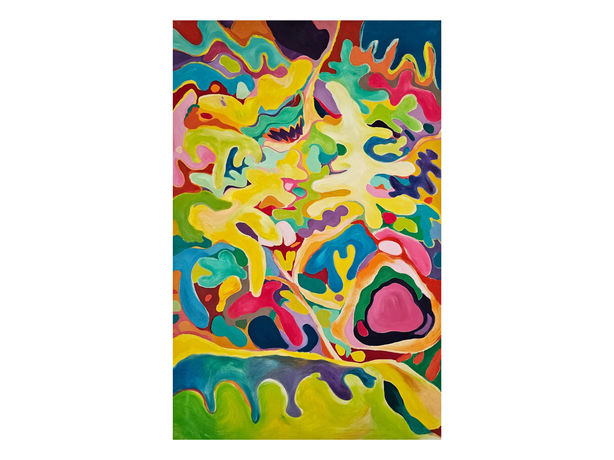 Light on the Leaves, oil on canvas, 100×155cm, 2022