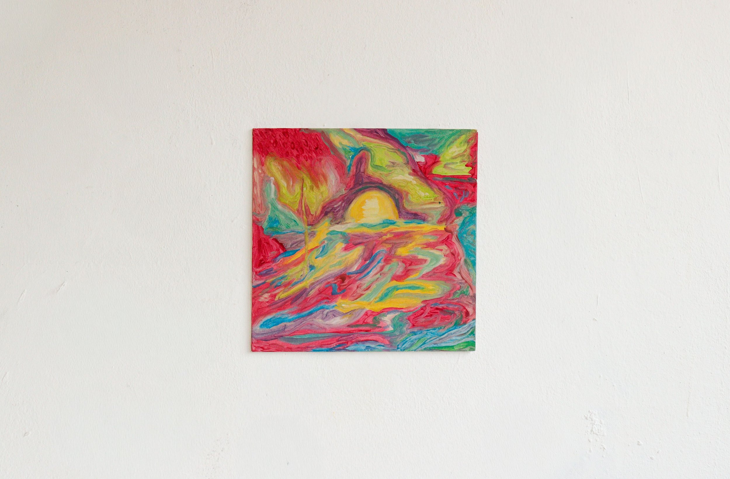 Sunset in the Forest, Öl auf Leinwand, 25 x 25cm, 2024