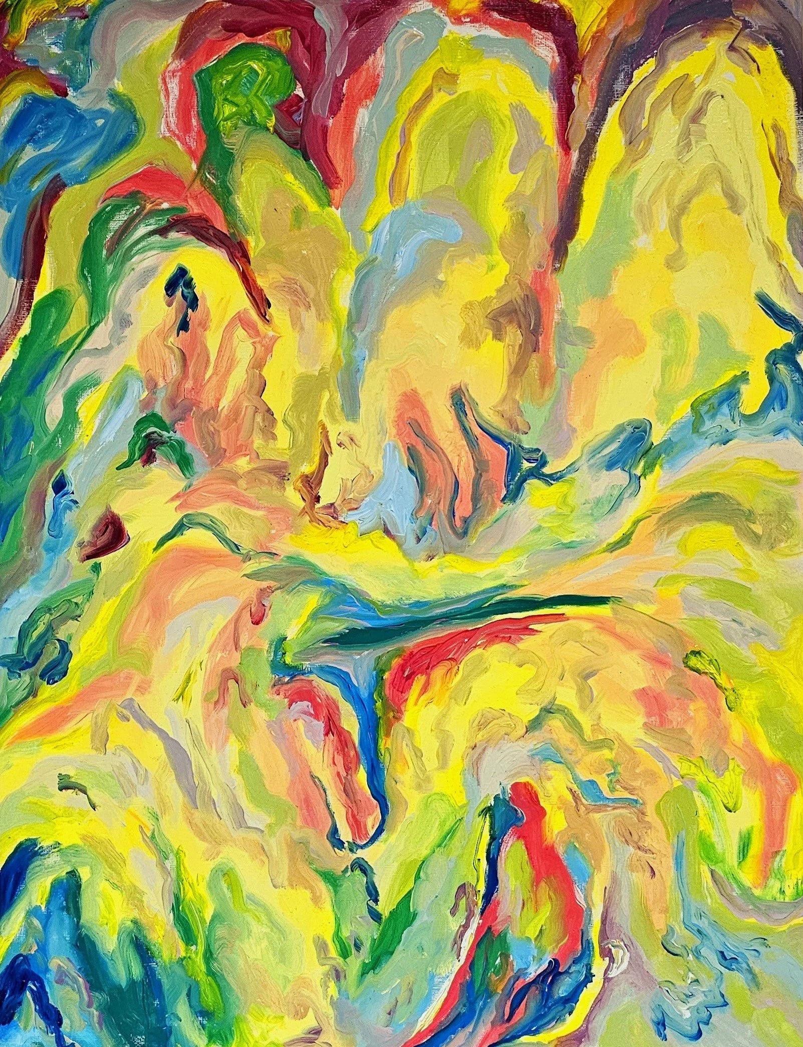 Light in the Forest,
oil on paper, 65 × 49.8cm, 2024