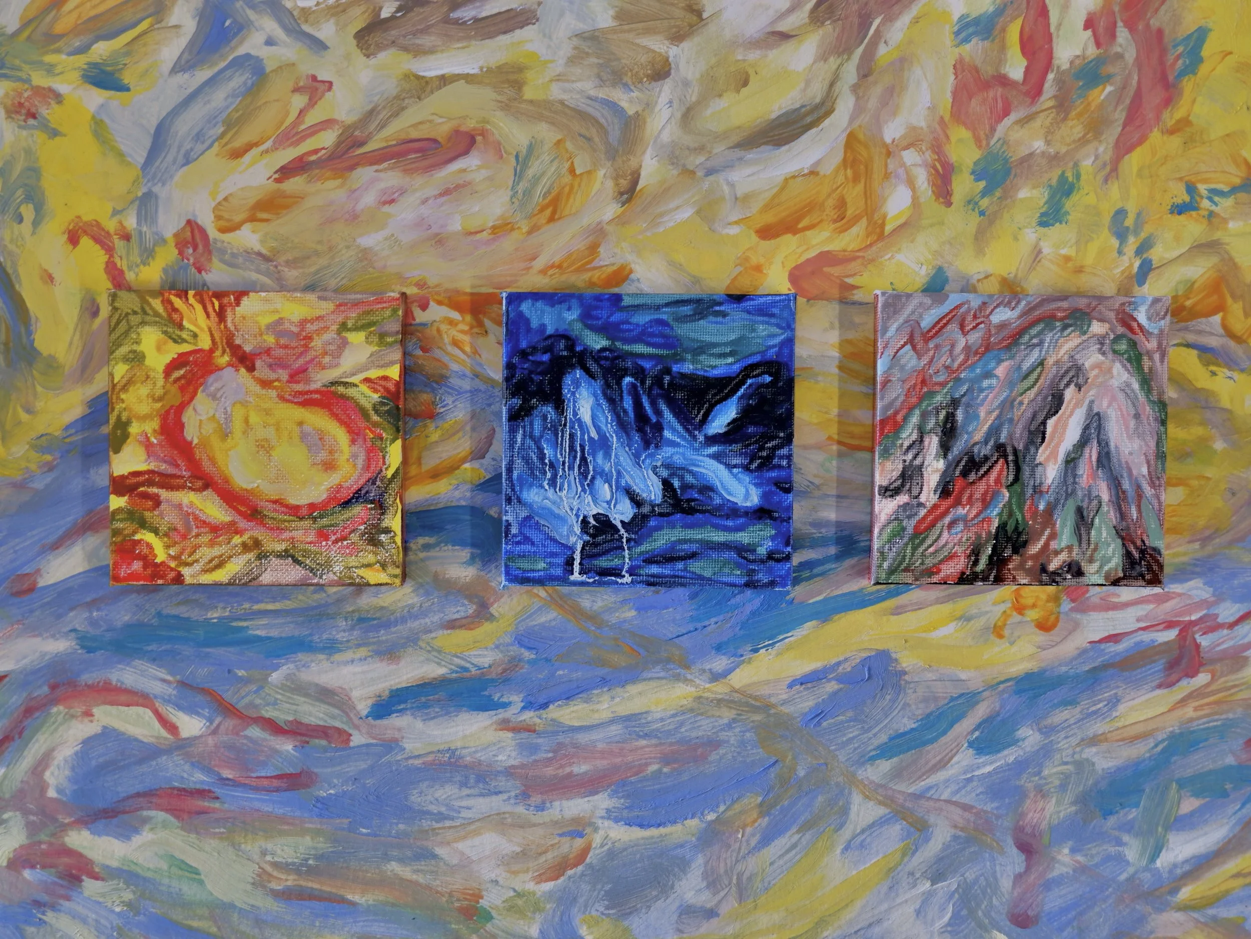 Border Fragments (Grenzfragmente)
oil on canvas, each 10×10 cm, 2025
