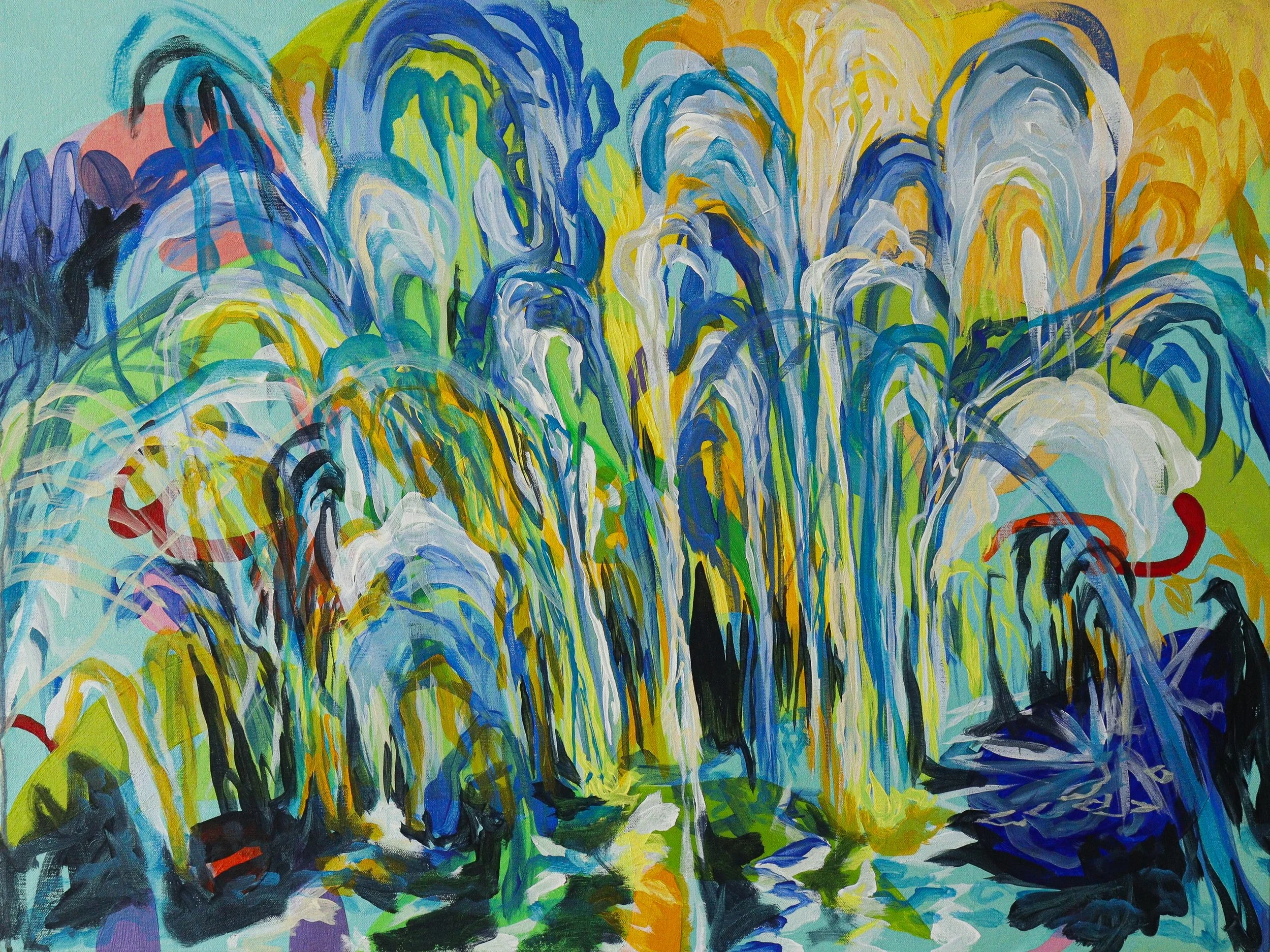 Jet of a Fountain, Acrylic on canvas, 60 × 80 cm, 2023