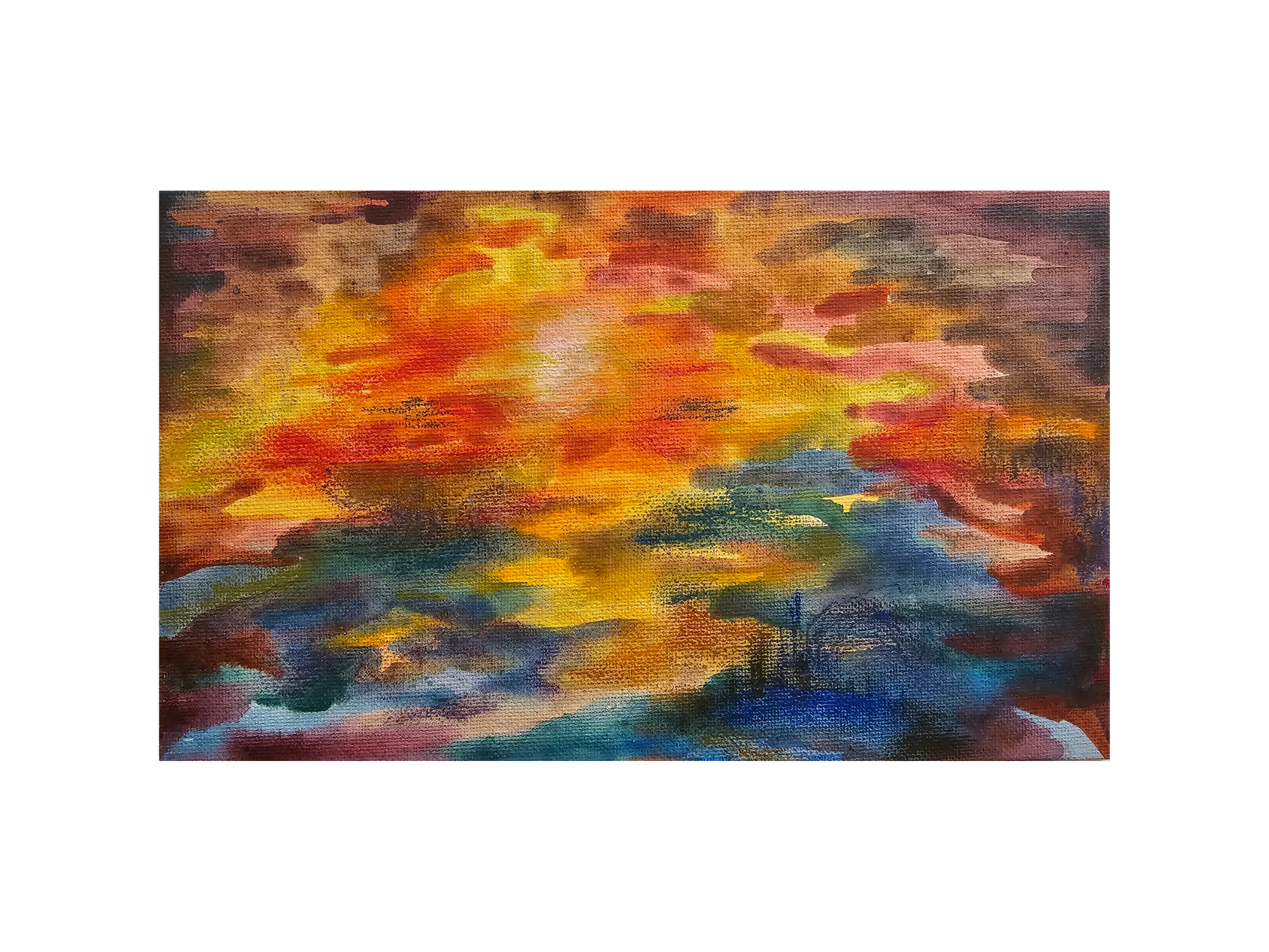 Light in the River – Sunset Series,
acrylic on painting cardboard, 25×15 cm, 2024