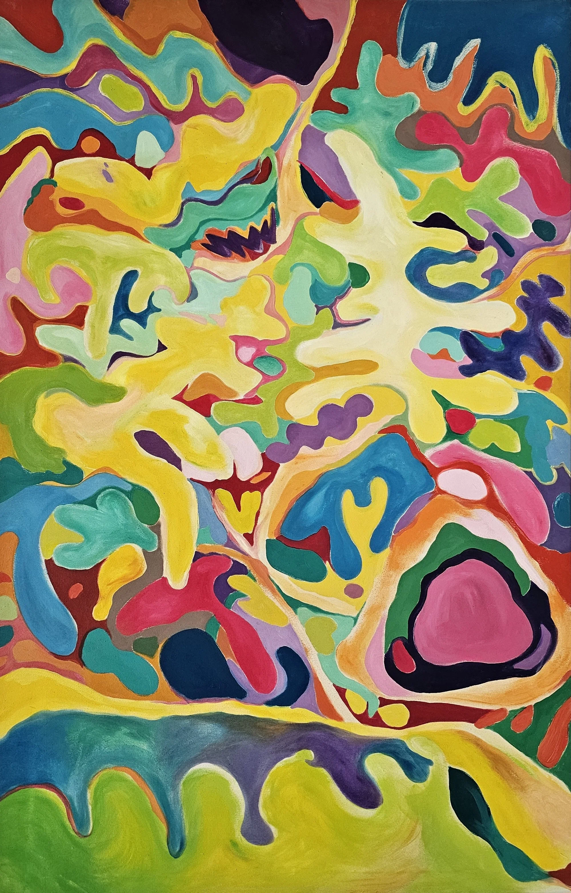 Light on the Leaves, oil on canvas, 100×155cm, 2022